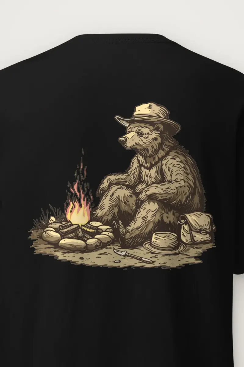 "Campfire Bear" Heavyweight Unisex Crewneck T-shirt