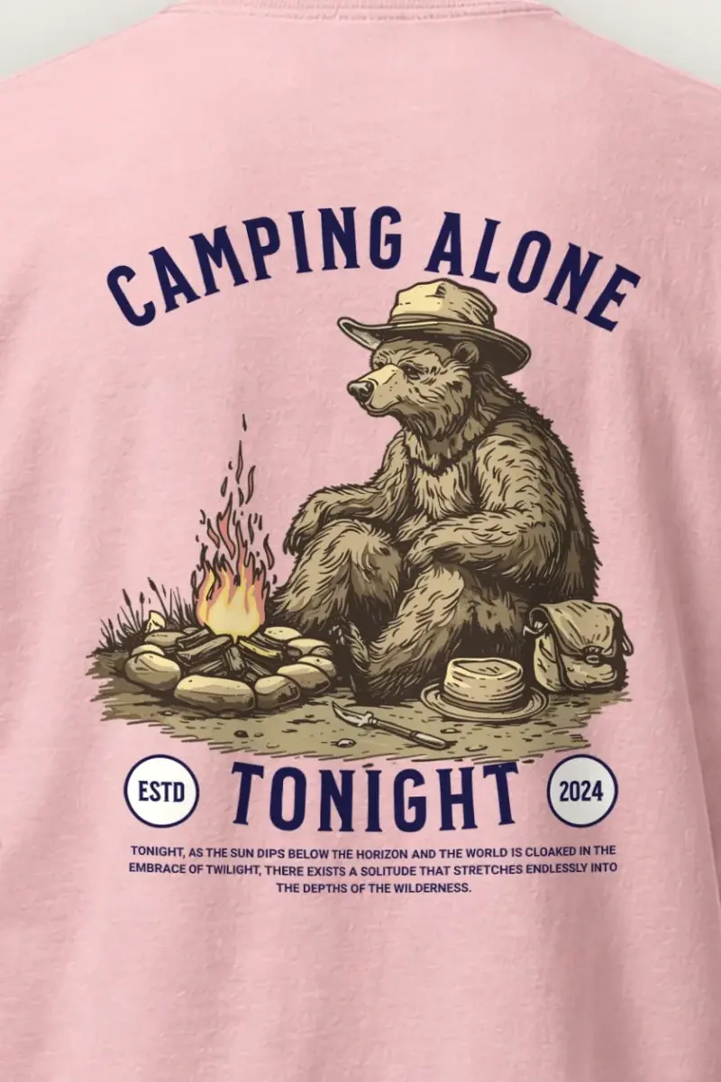 "Camping Alone Tonight" Heavyweight Unisex Crewneck T-shirt