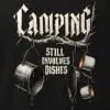 "Camping Still Involves Dishes" Men's Oversized Heavyweight Crewneck T-Shirt