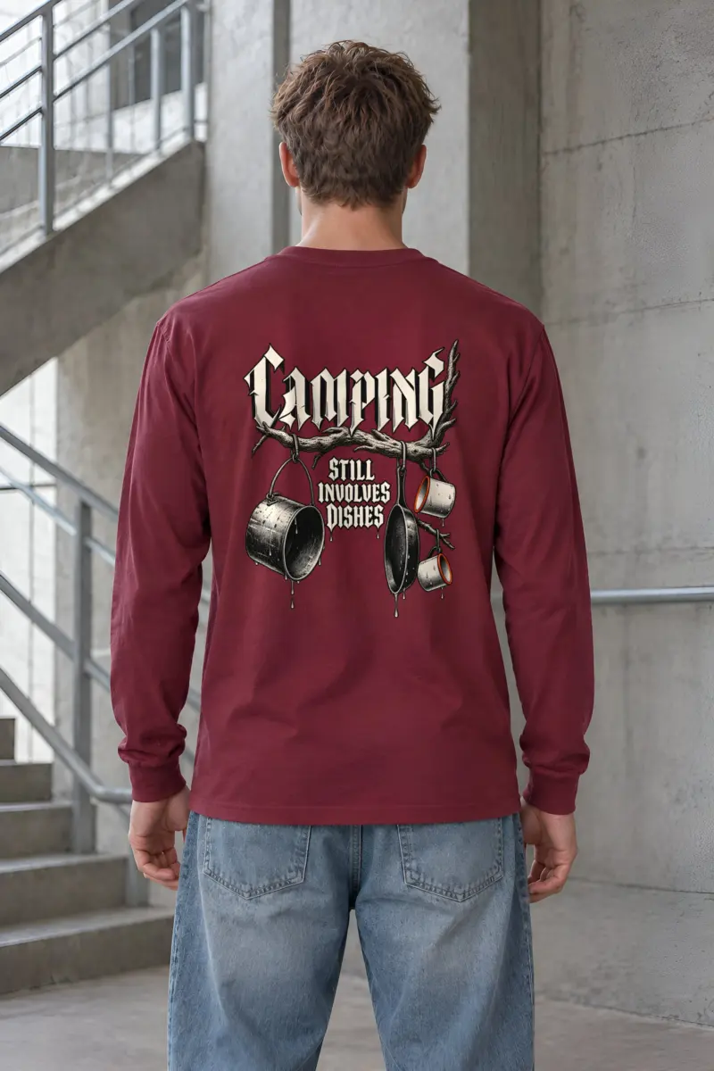 "Camping Still Involves Dishes" Unisex Longsleeve T-shirt