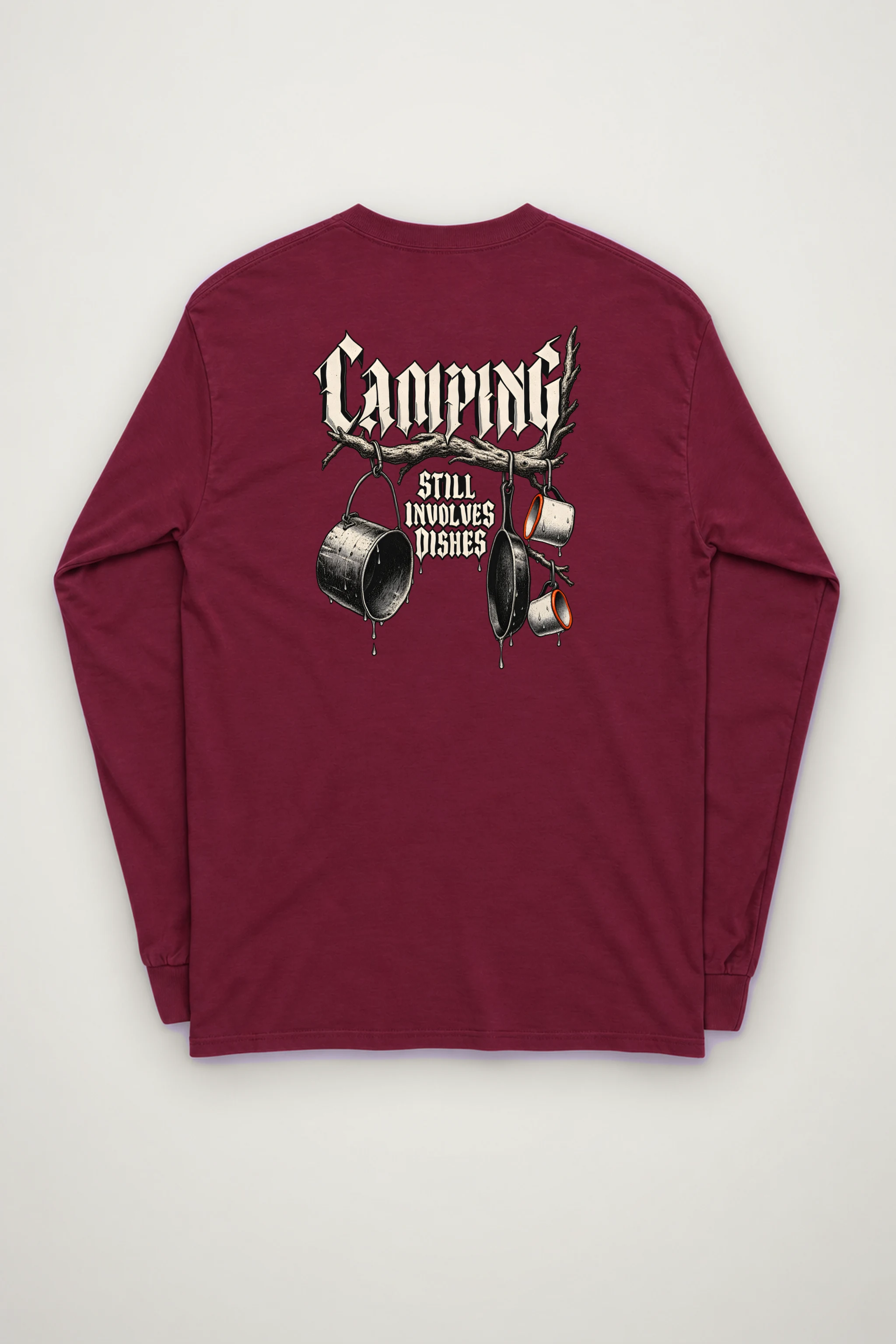 "Camping Still Involves Dishes" Unisex Longsleeve T-shirt