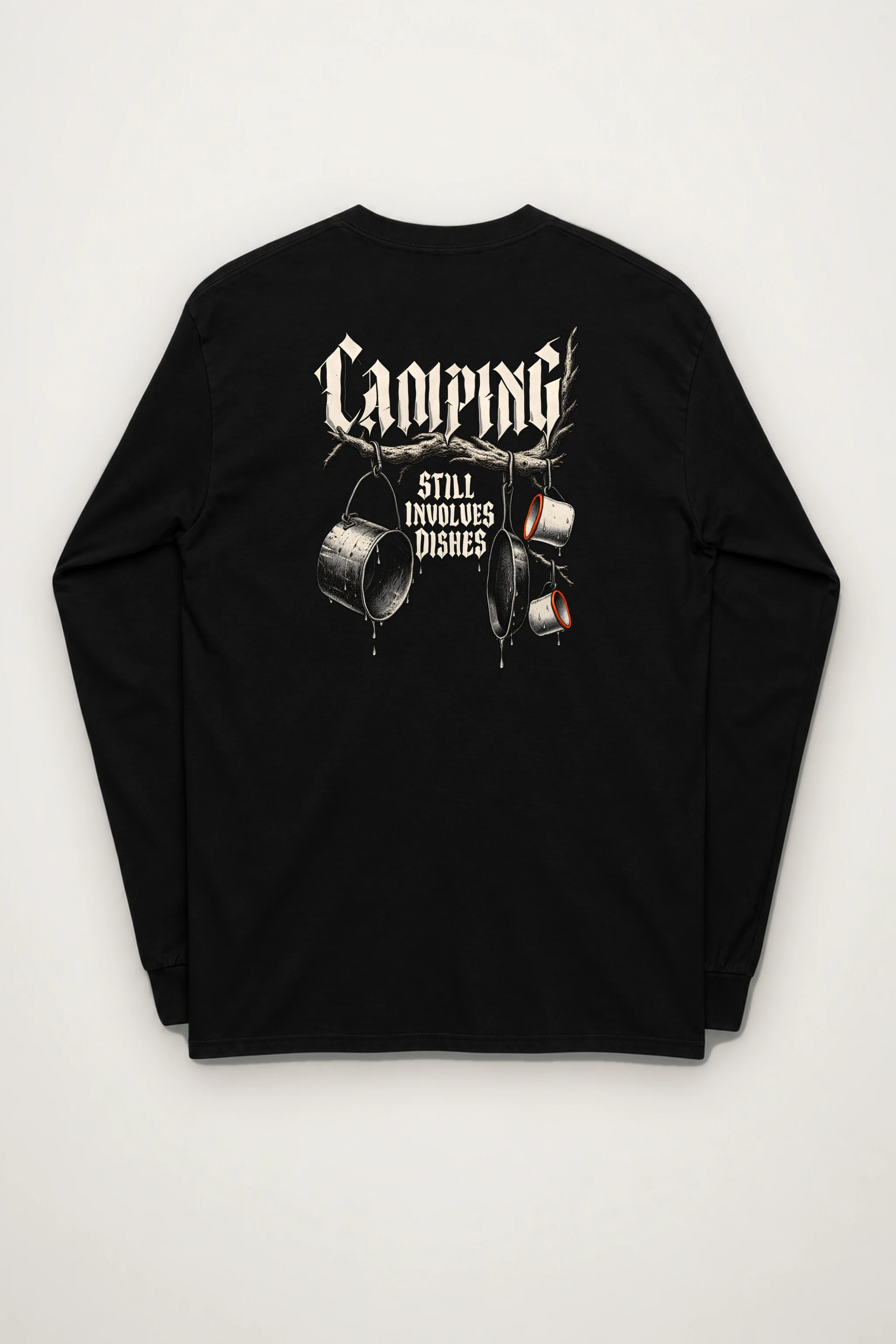 "Camping Still Involves Dishes" Unisex Longsleeve T-shirt