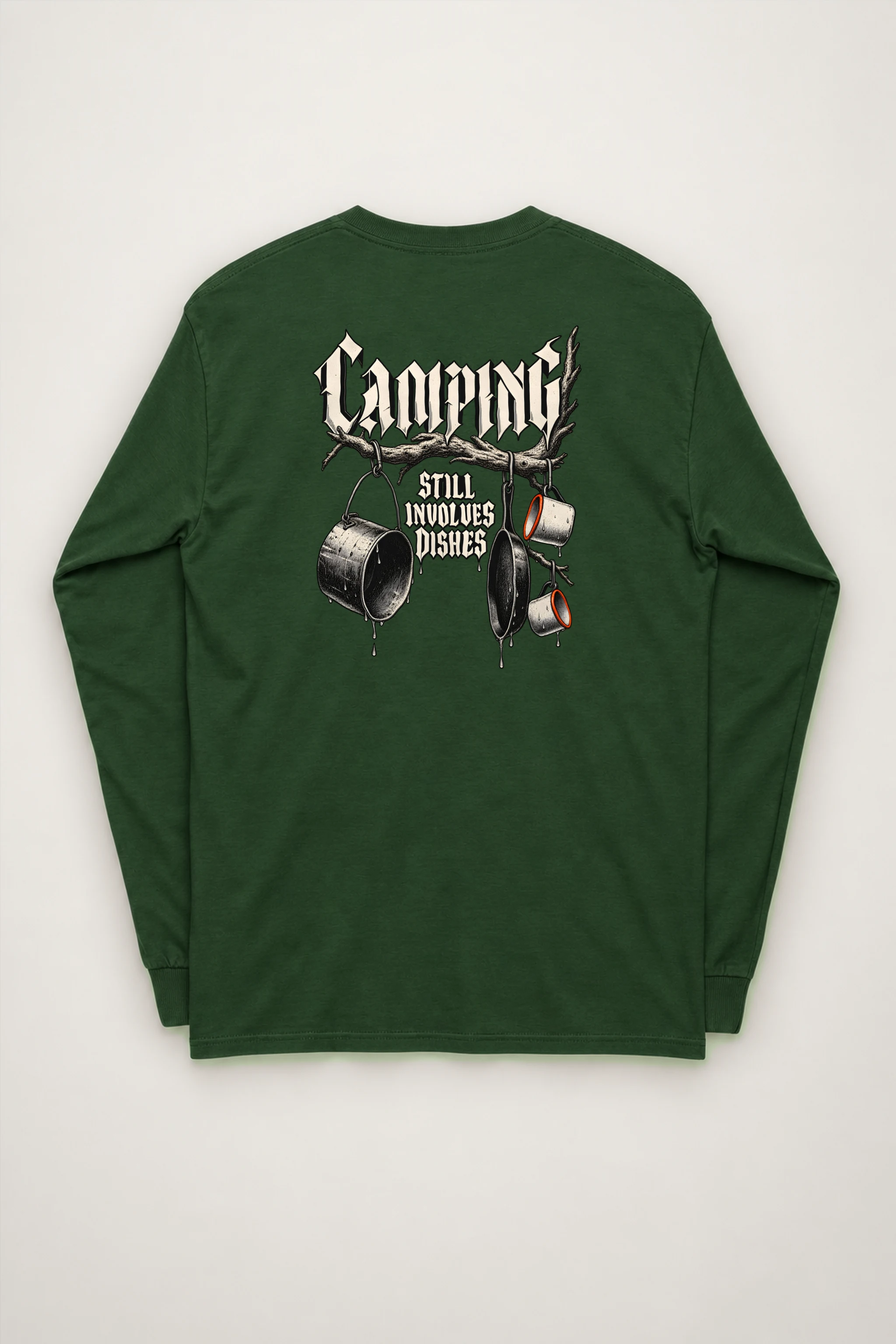 "Camping Still Involves Dishes" Unisex Longsleeve T-shirt