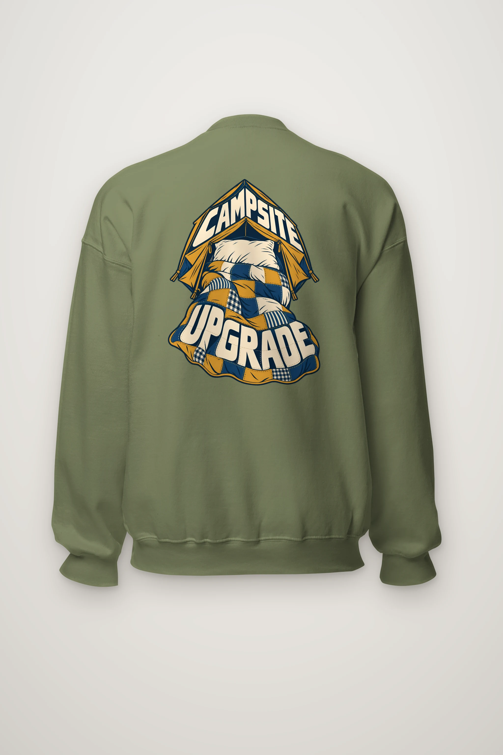 "Campsite Upgrade" Heavy Blend Unisex Crewneck Sweatshirt