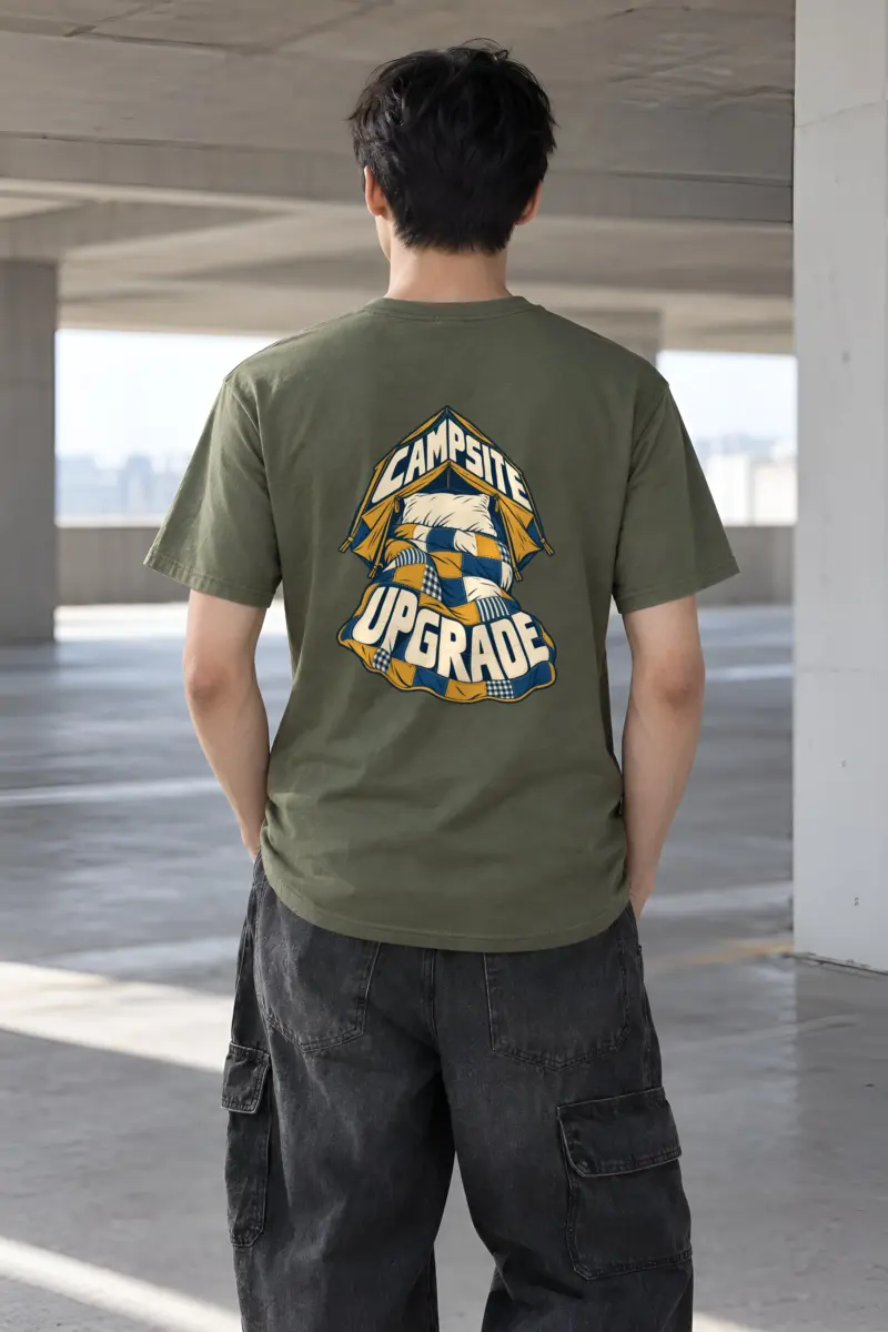 “Campsite Upgrade” Heavyweight Unisex Crewneck T-shirt