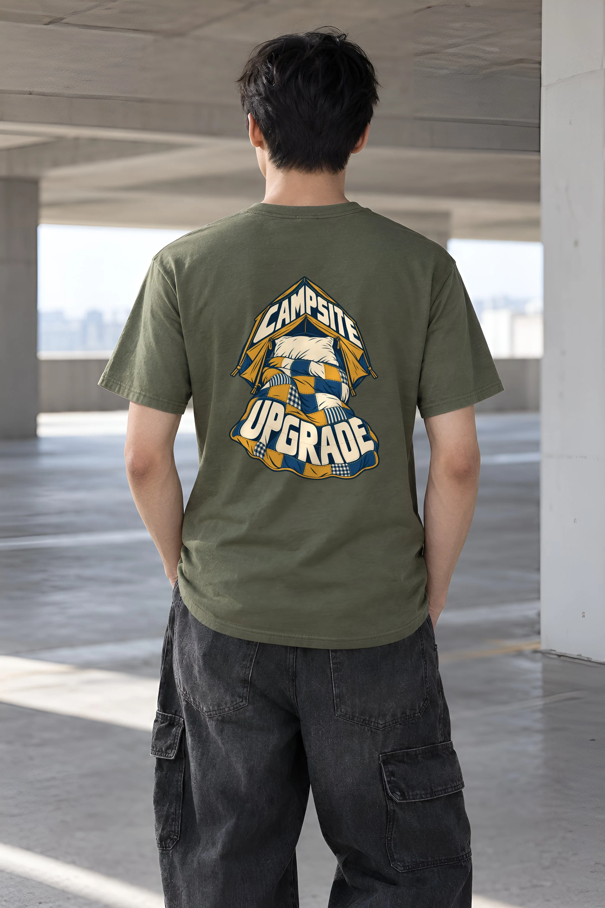 "Campsite Upgrade" Heavyweight Unisex Crewneck T-shirt