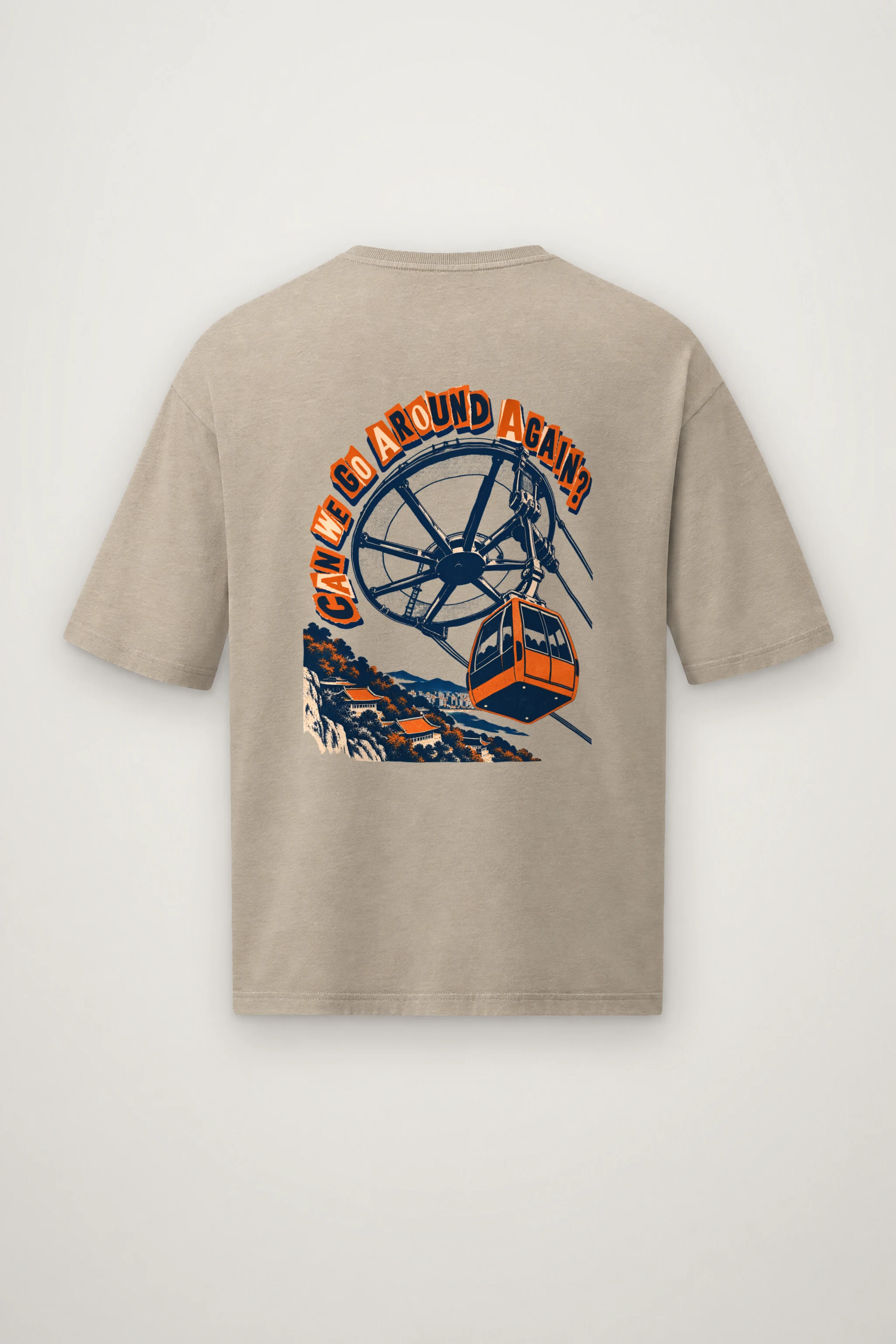 "Can We Go Around Again" Men's Oversized Heavyweight Crewneck T-Shirt