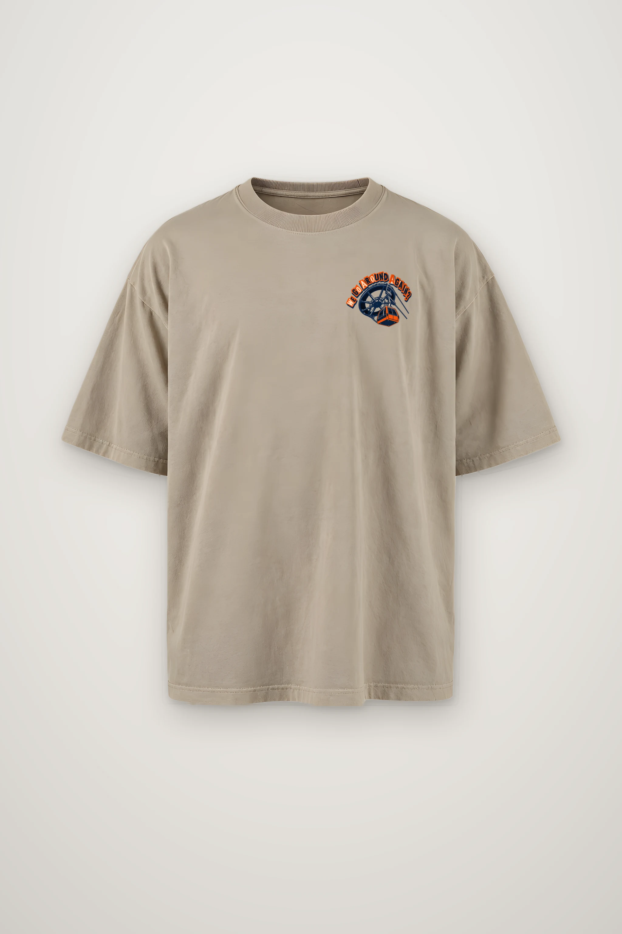 "Can We Go Around Again" Men's Oversized Heavyweight Crewneck T-Shirt