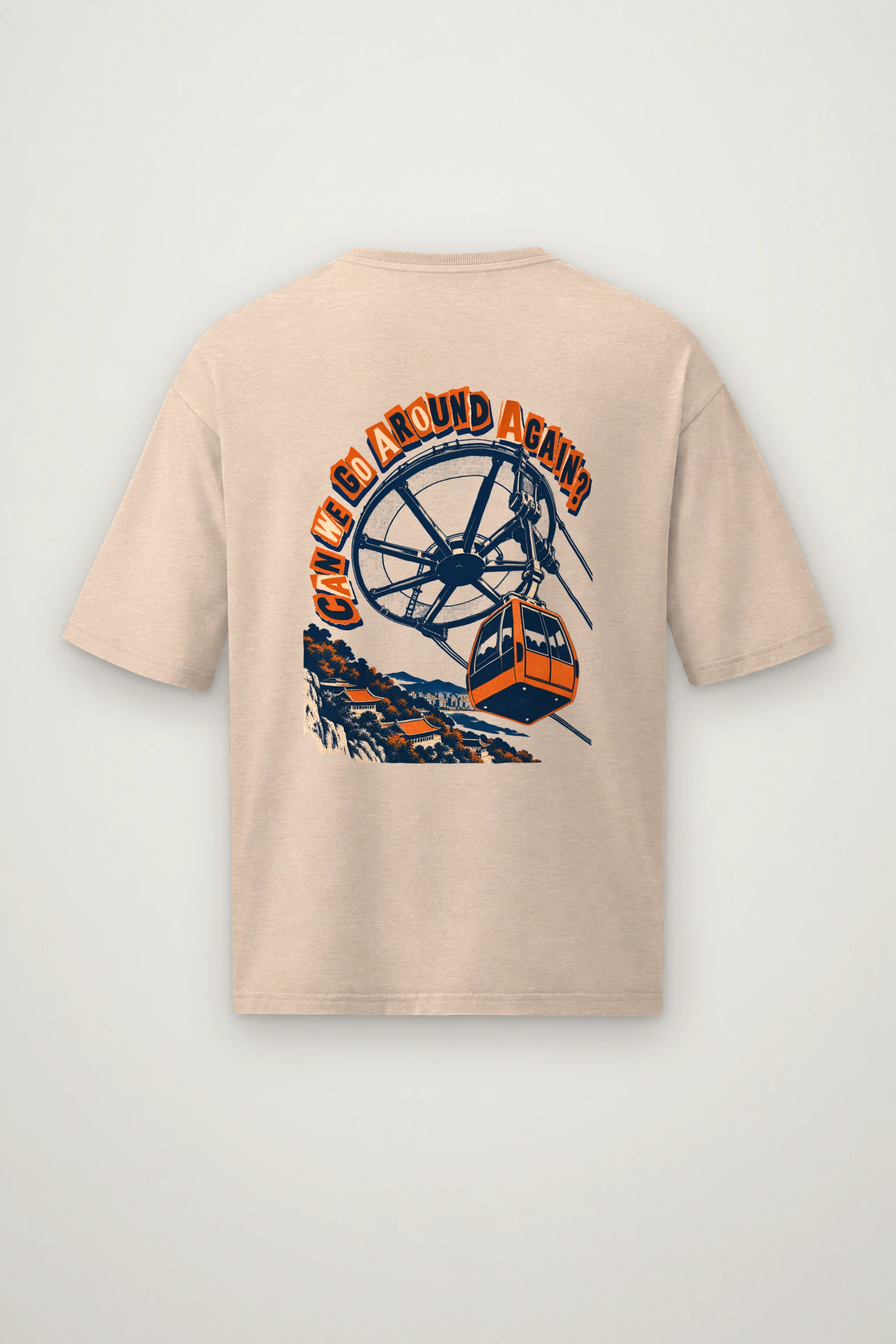 "Can We Go Around Again" Men's Oversized Heavyweight Crewneck T-Shirt