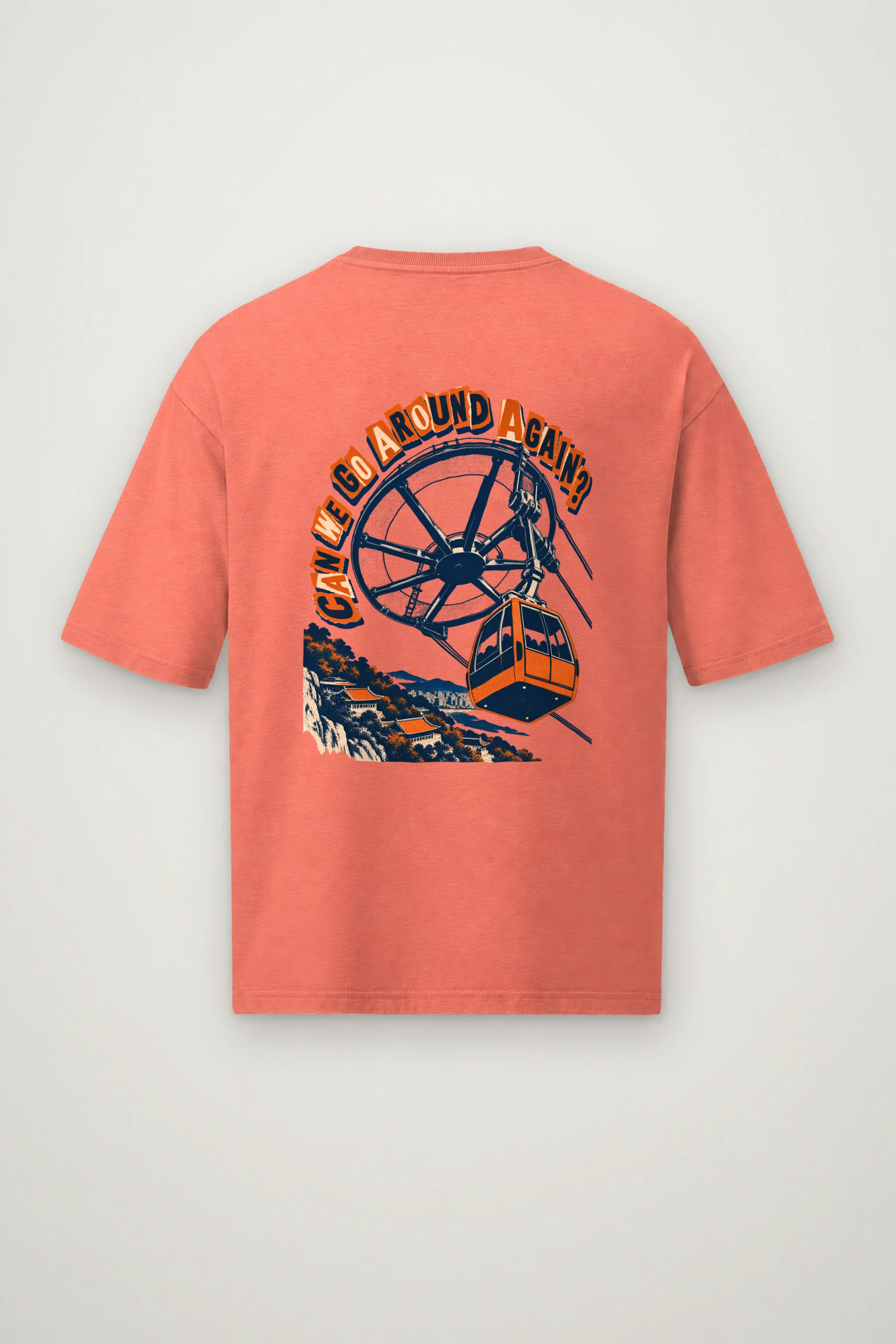 "Can We Go Around Again" Men's Oversized Heavyweight Crewneck T-Shirt