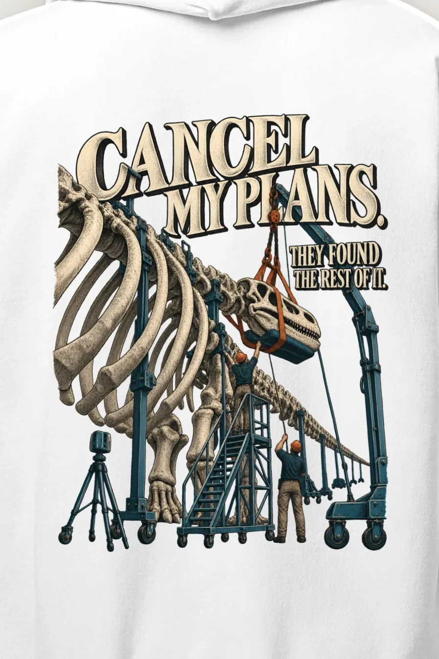 "Cancel My Plans" Heavy Blend Unisex Pullover Hoodie - the graphic up close