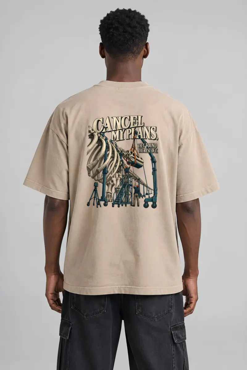 “Cancel My Plans” Men’s Oversized Heavyweight Crewneck T-Shirt