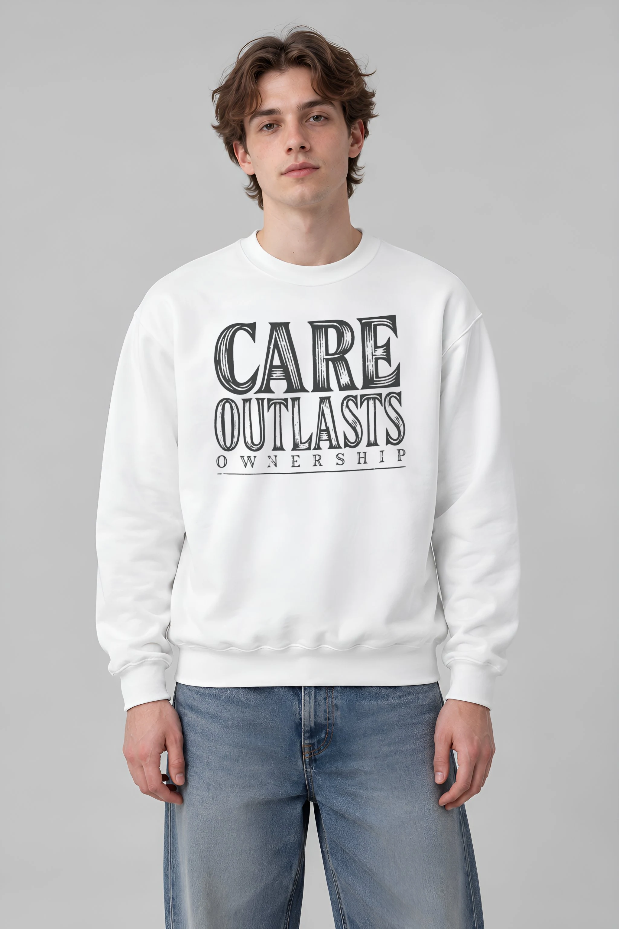 "Care Outlasts Ownership" Heavy Blend Unisex Crewneck Sweatshirt