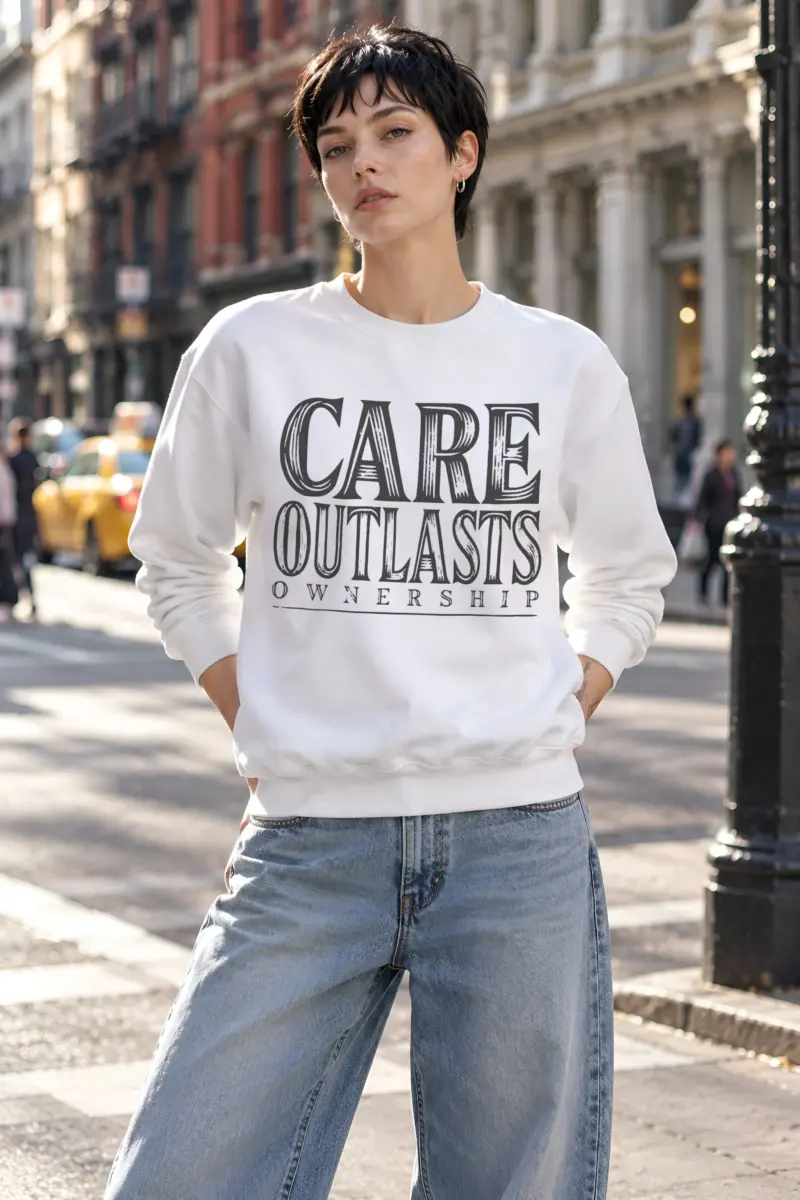 "Care Outlasts Ownership" Heavy Blend Unisex Crewneck Sweatshirt