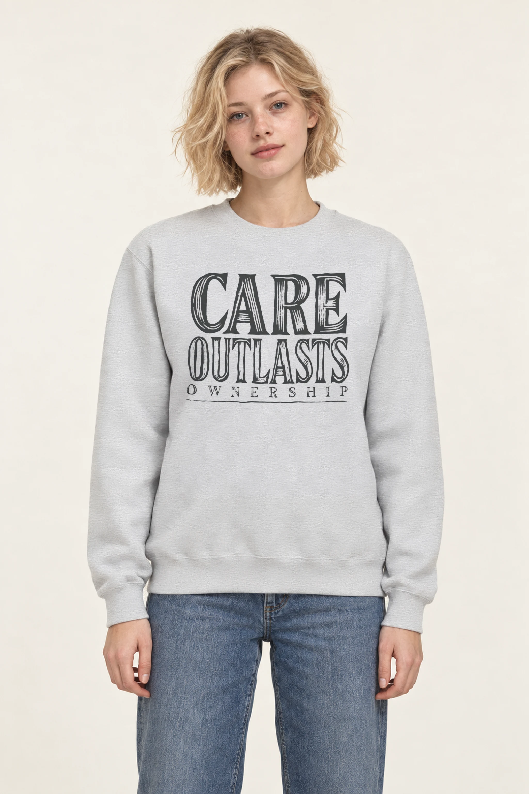 "Care Outlasts Ownership" Heavy Blend Unisex Crewneck Sweatshirt