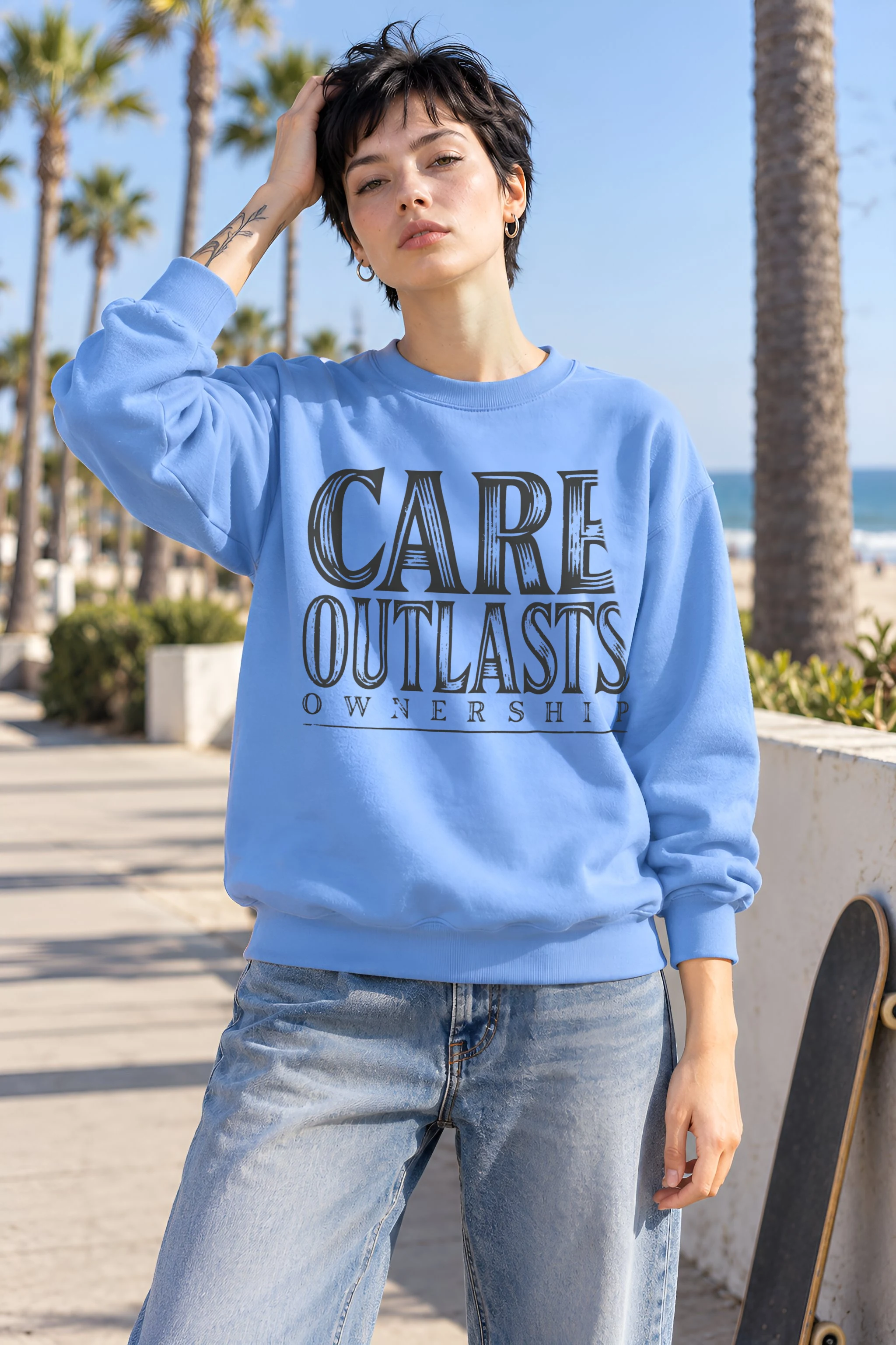 "Care Outlasts Ownership" Heavy Blend Unisex Crewneck Sweatshirt