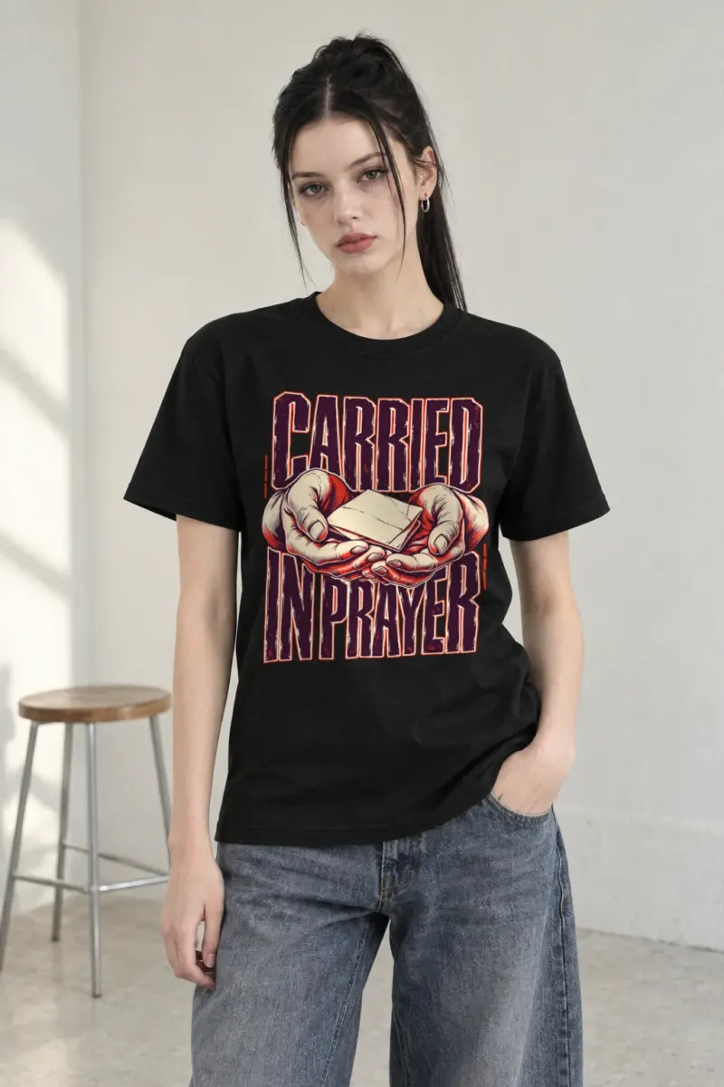 "Carried in Prayer" Heavyweight Unisex Crewneck T-shirt