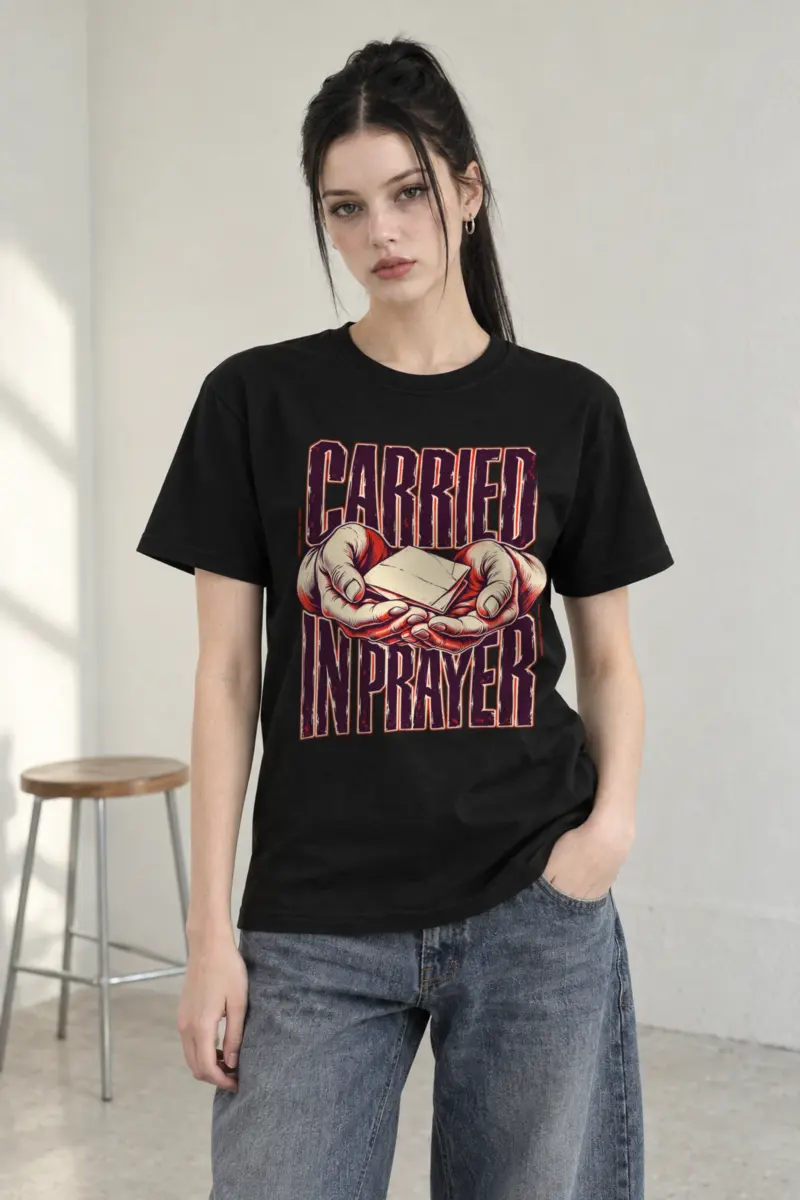 "Carried in Prayer" Heavyweight Unisex Crewneck T-shirt