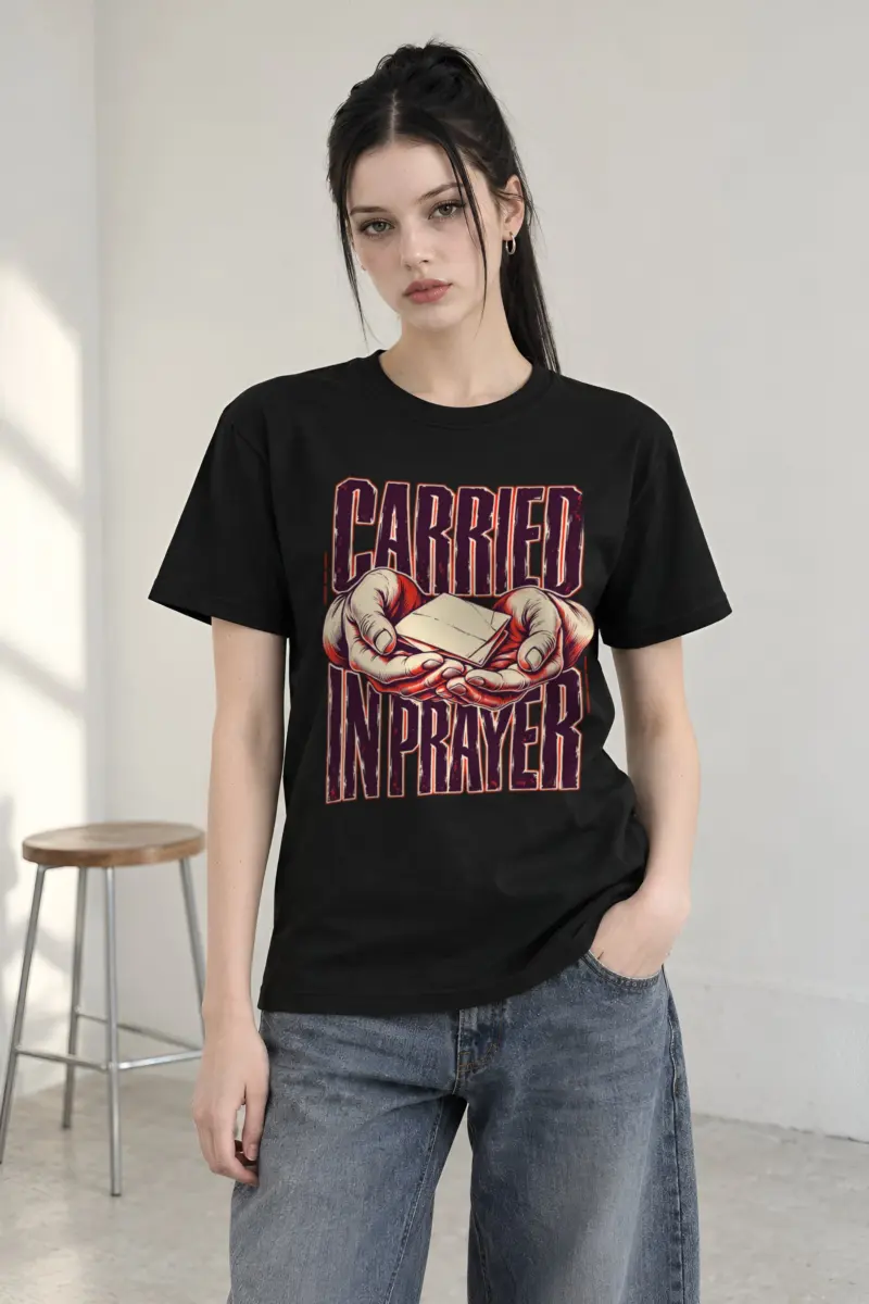 "Carried in Prayer" Heavyweight Unisex Crewneck T-shirt
