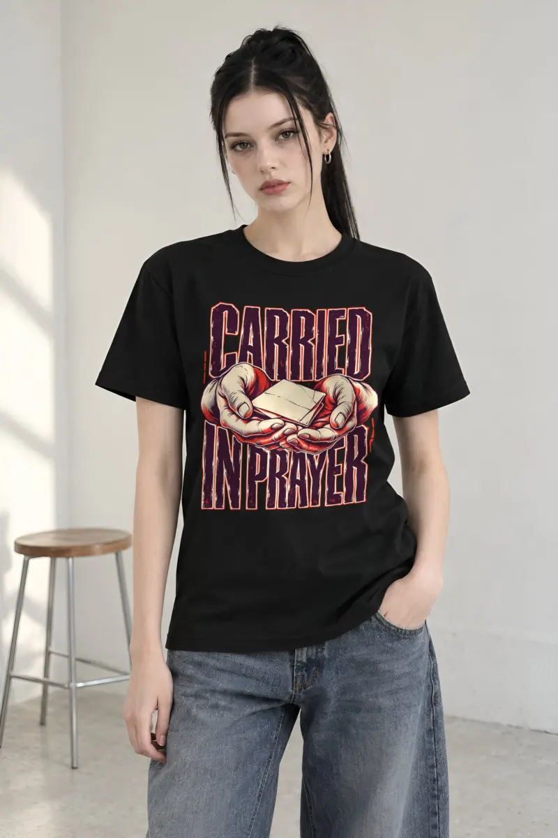 "Carried in Prayer" Heavyweight Unisex Crewneck T-shirt