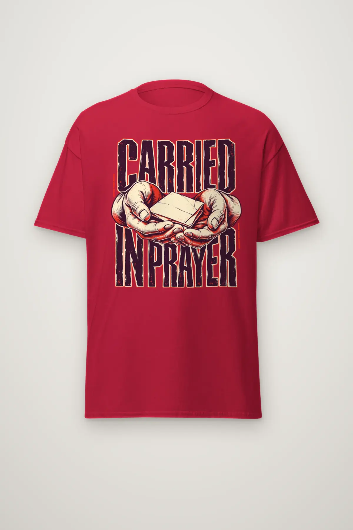 "Carried in Prayer" Heavyweight Unisex Crewneck T-shirt