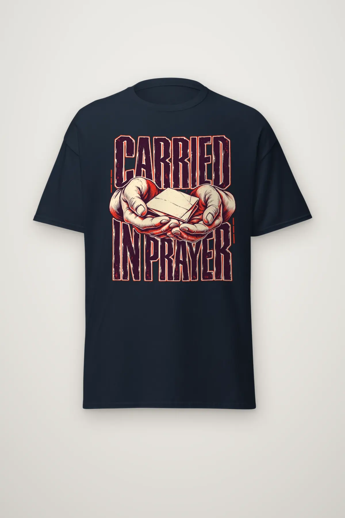 "Carried in Prayer" Heavyweight Unisex Crewneck T-shirt