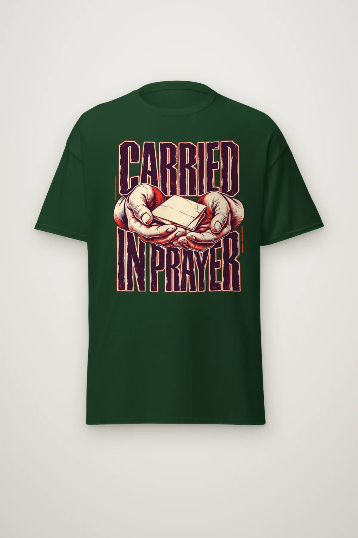"Carried in Prayer" Heavyweight Unisex Crewneck T-shirt