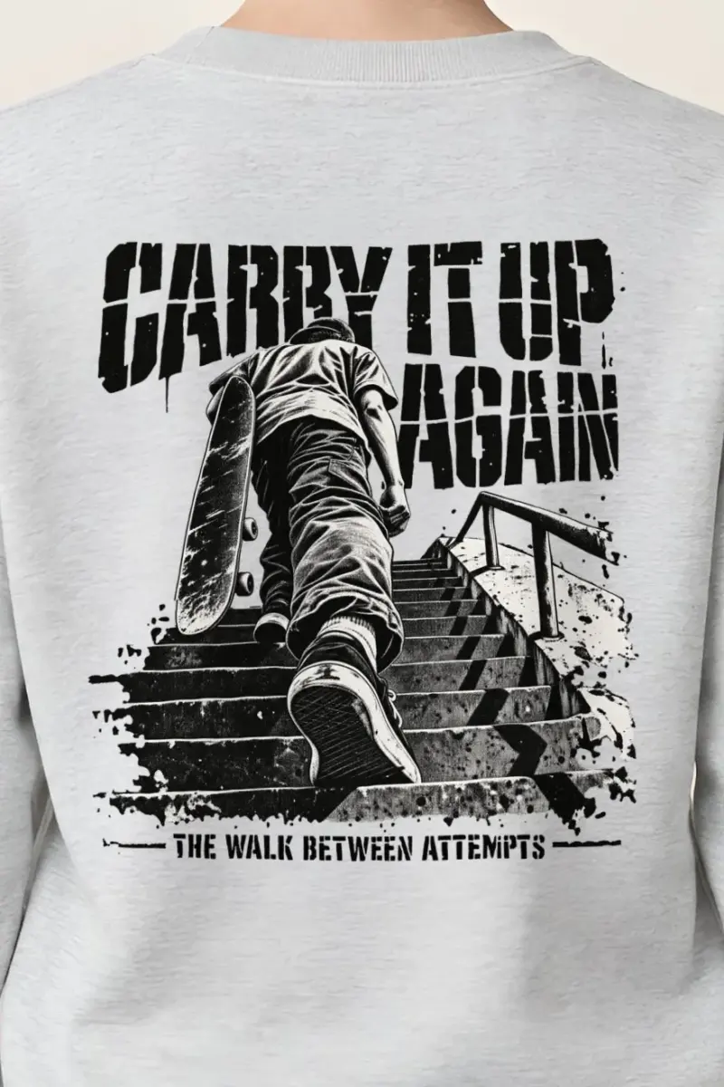"Carry It Up Again" Heavy Blend Unisex Crewneck Sweatshirt - the graphic up close