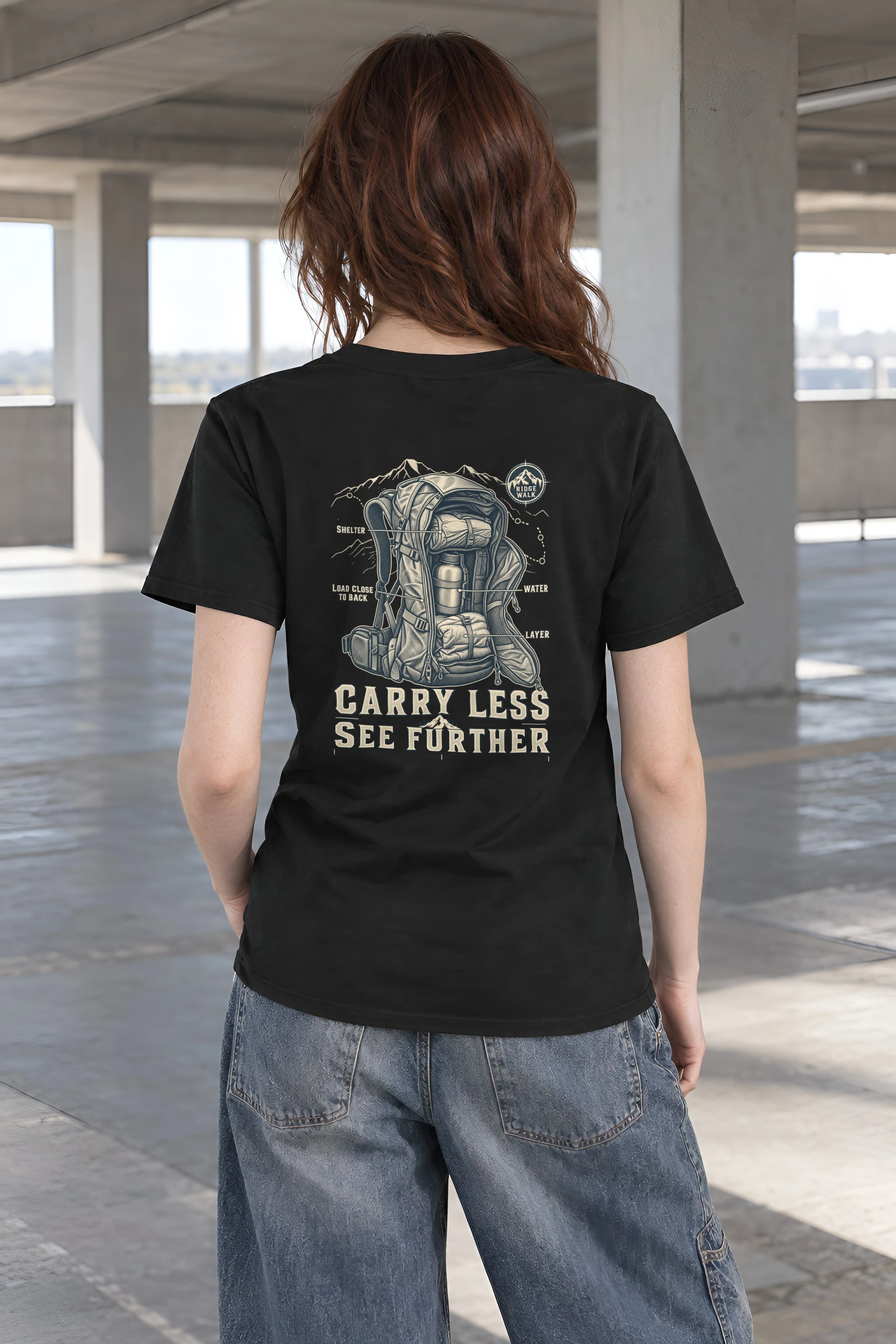 "Carry Less See Further" Heavyweight Unisex Crewneck T-shirt