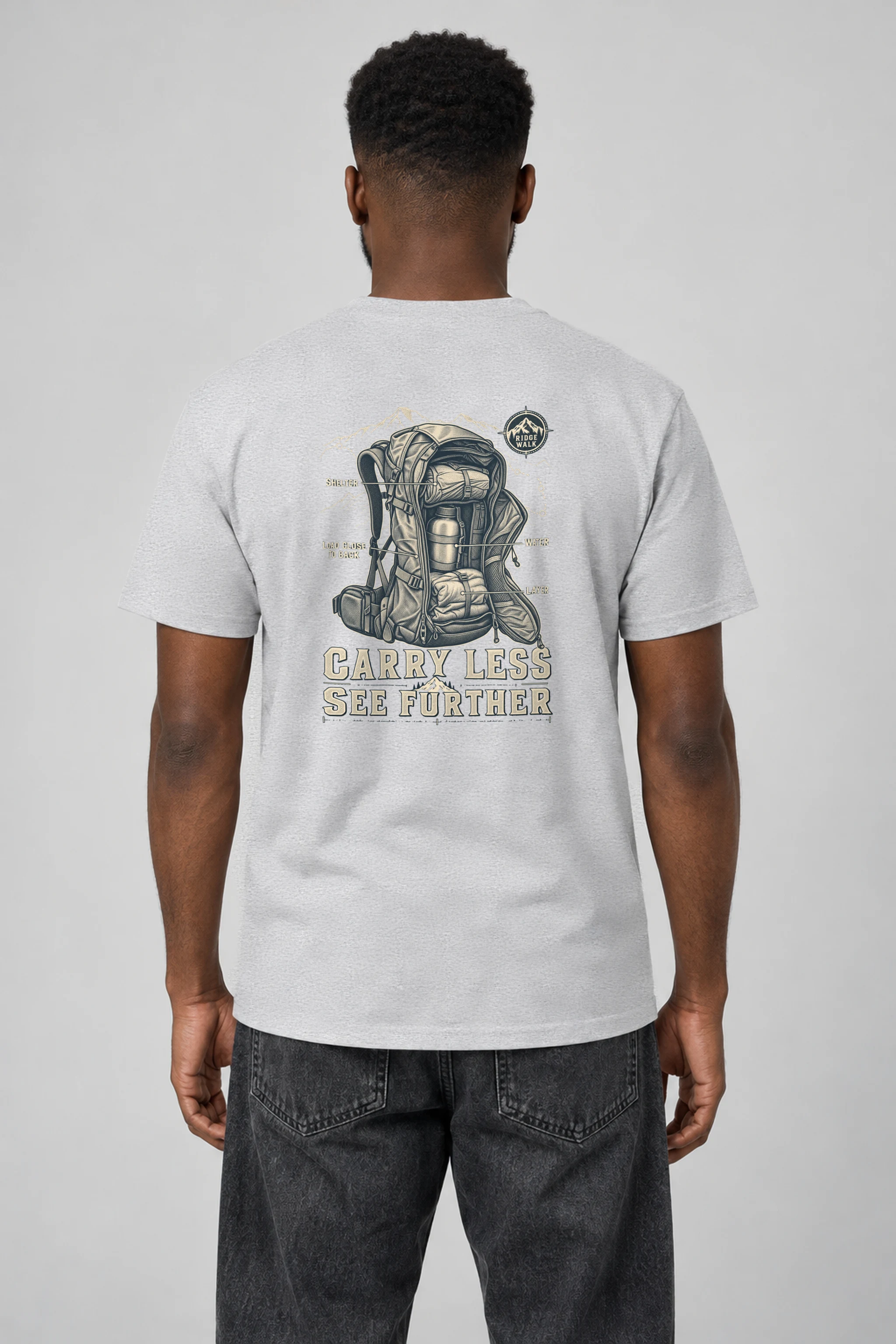 "Carry Less See Further" Heavyweight Unisex Crewneck T-shirt