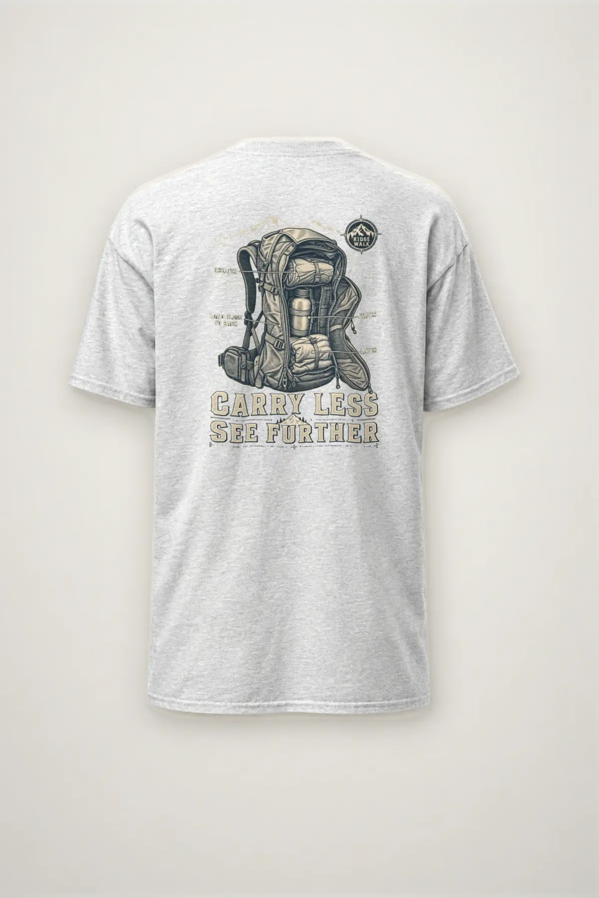 "Carry Less See Further" Heavyweight Unisex Crewneck T-shirt