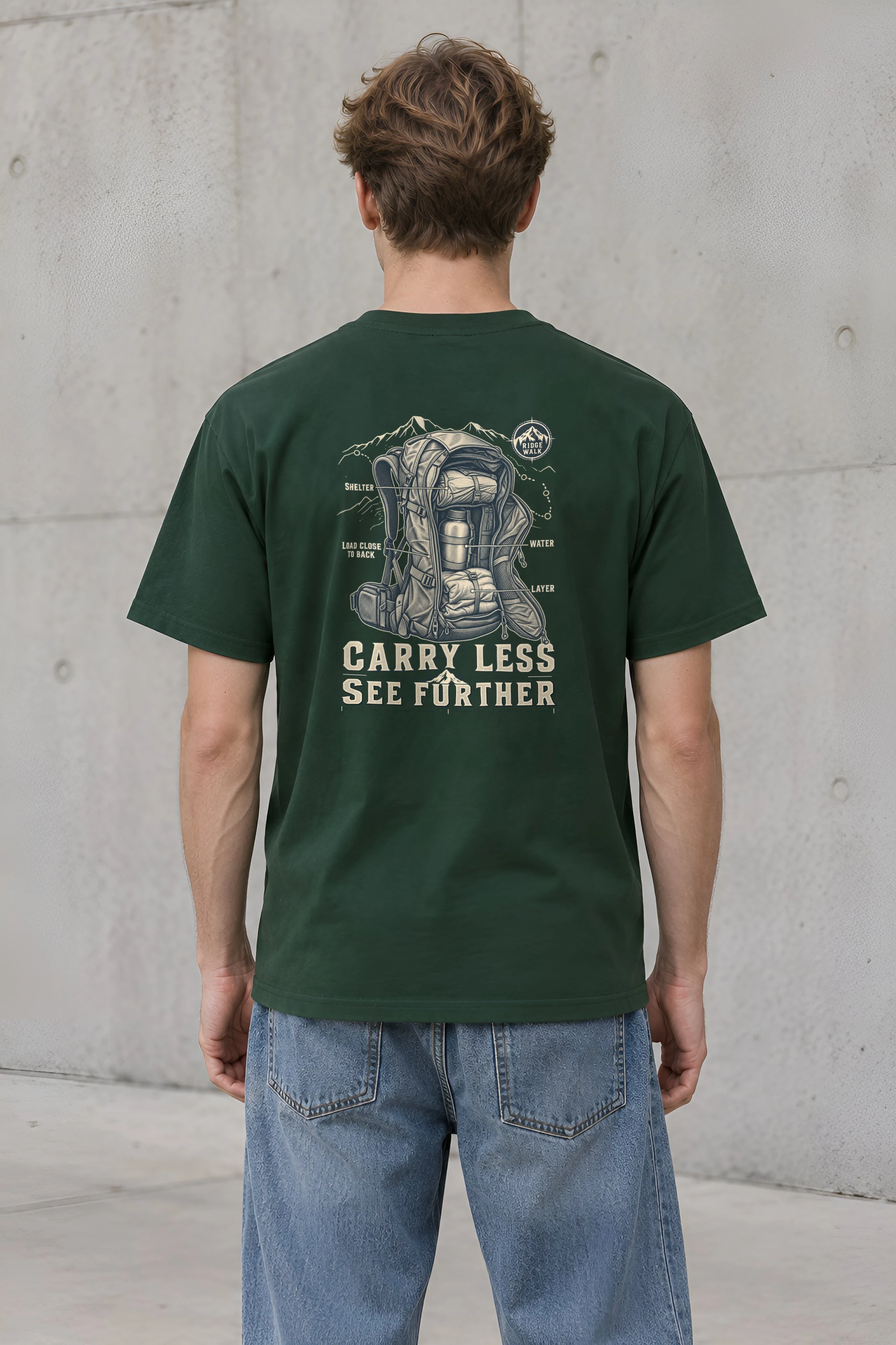 "Carry Less See Further" Heavyweight Unisex Crewneck T-shirt