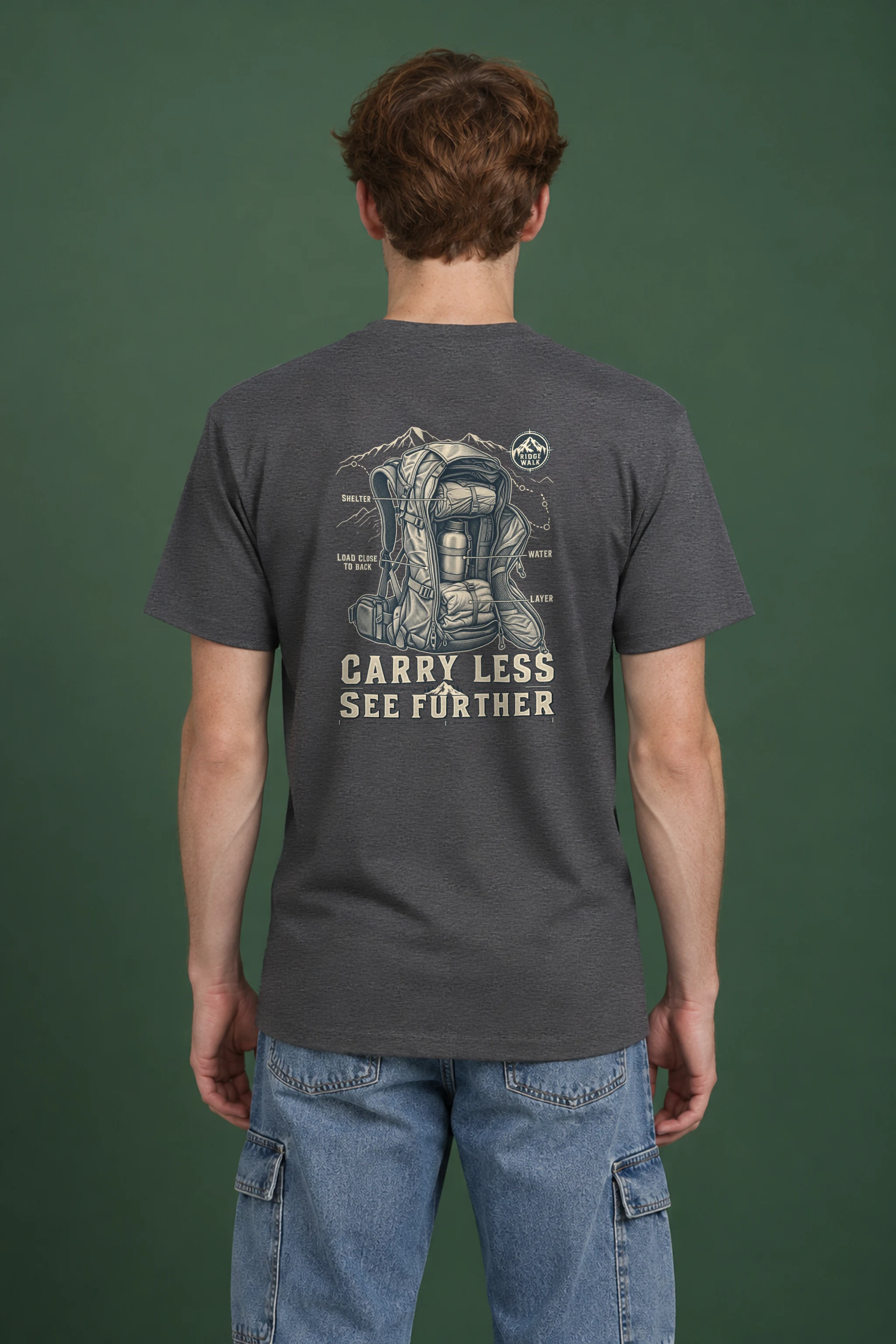 "Carry Less See Further" Heavyweight Unisex Crewneck T-shirt