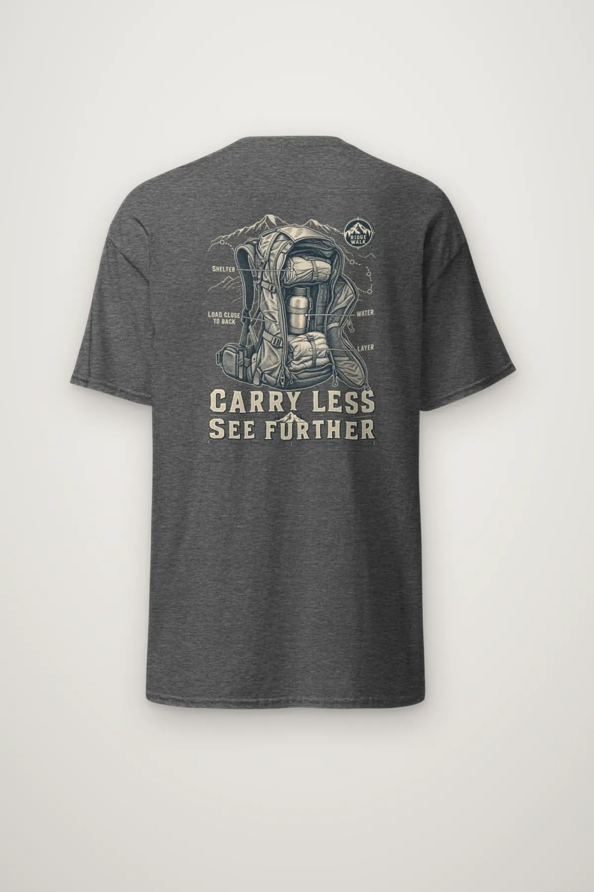 "Carry Less See Further" Heavyweight Unisex Crewneck T-shirt