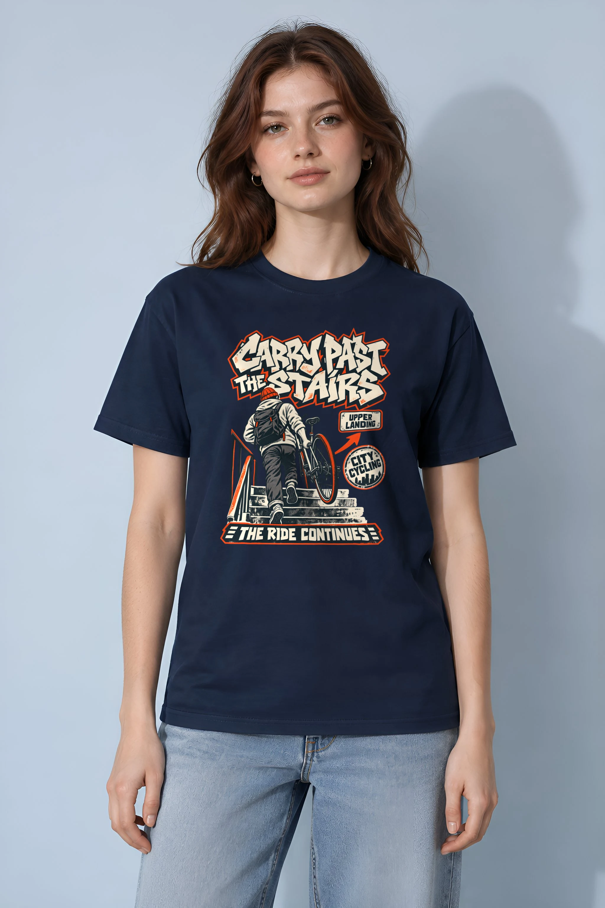 "Carry Past the Stairs" Heavyweight Unisex Crewneck T-shirt