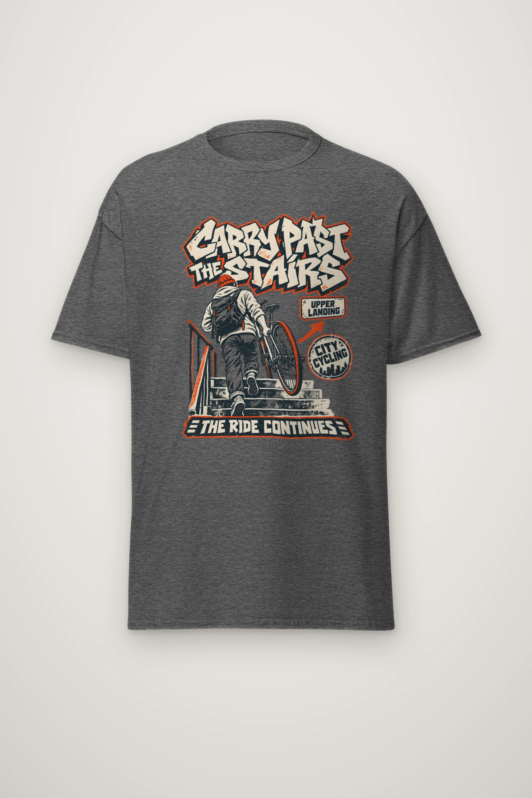 "Carry Past the Stairs" Heavyweight Unisex Crewneck T-shirt