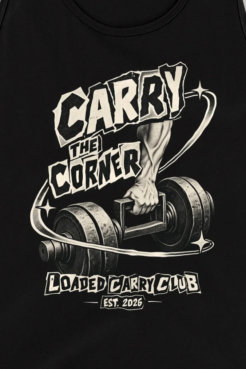 "Carry the Corner" Unisex Jersey Tank - the graphic up close