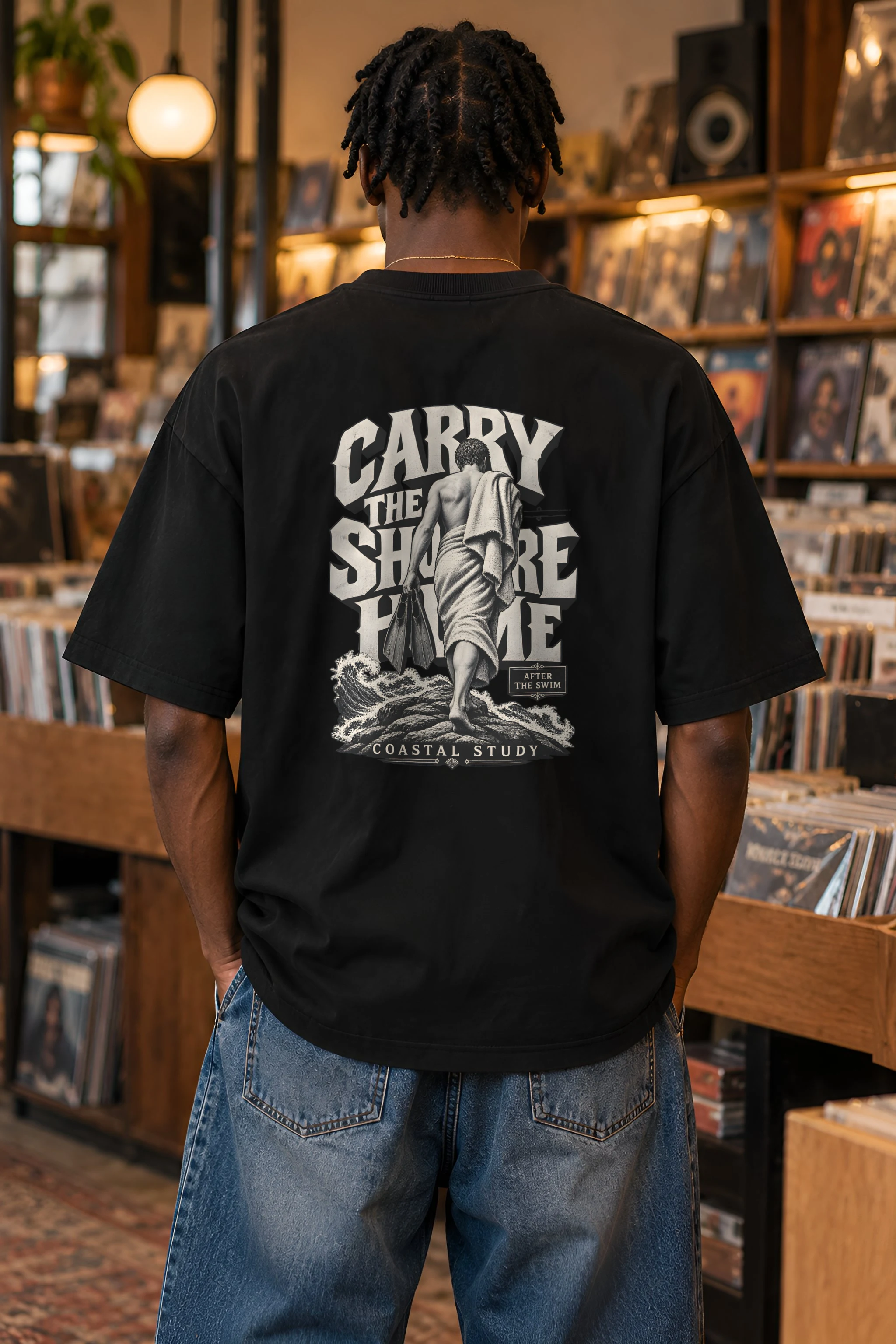 "Carry the Shore Home" Unisex Oversized Heavyweight Crewneck T-Shirt