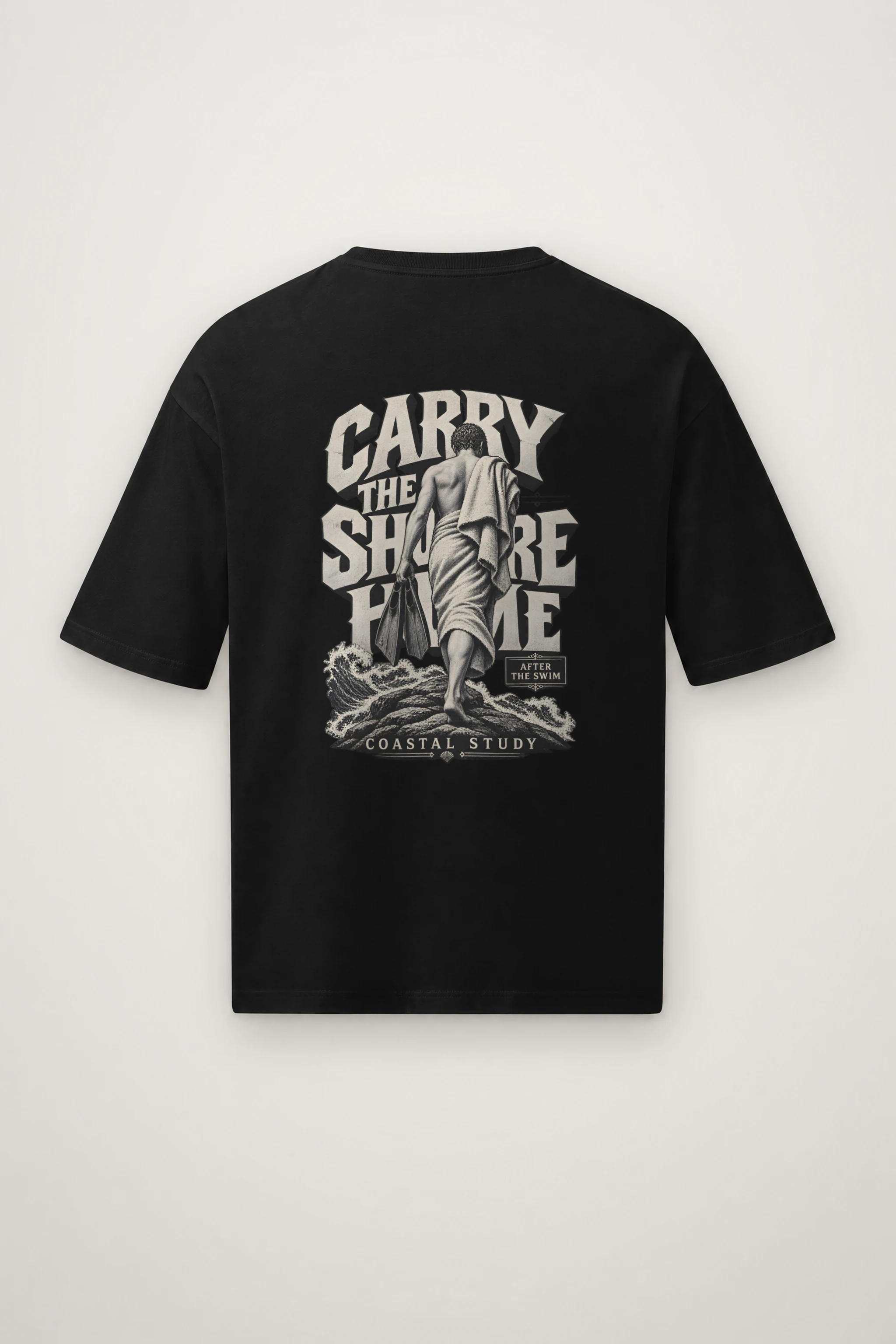 "Carry the Shore Home" Men's Oversized Heavyweight Crewneck T-Shirt