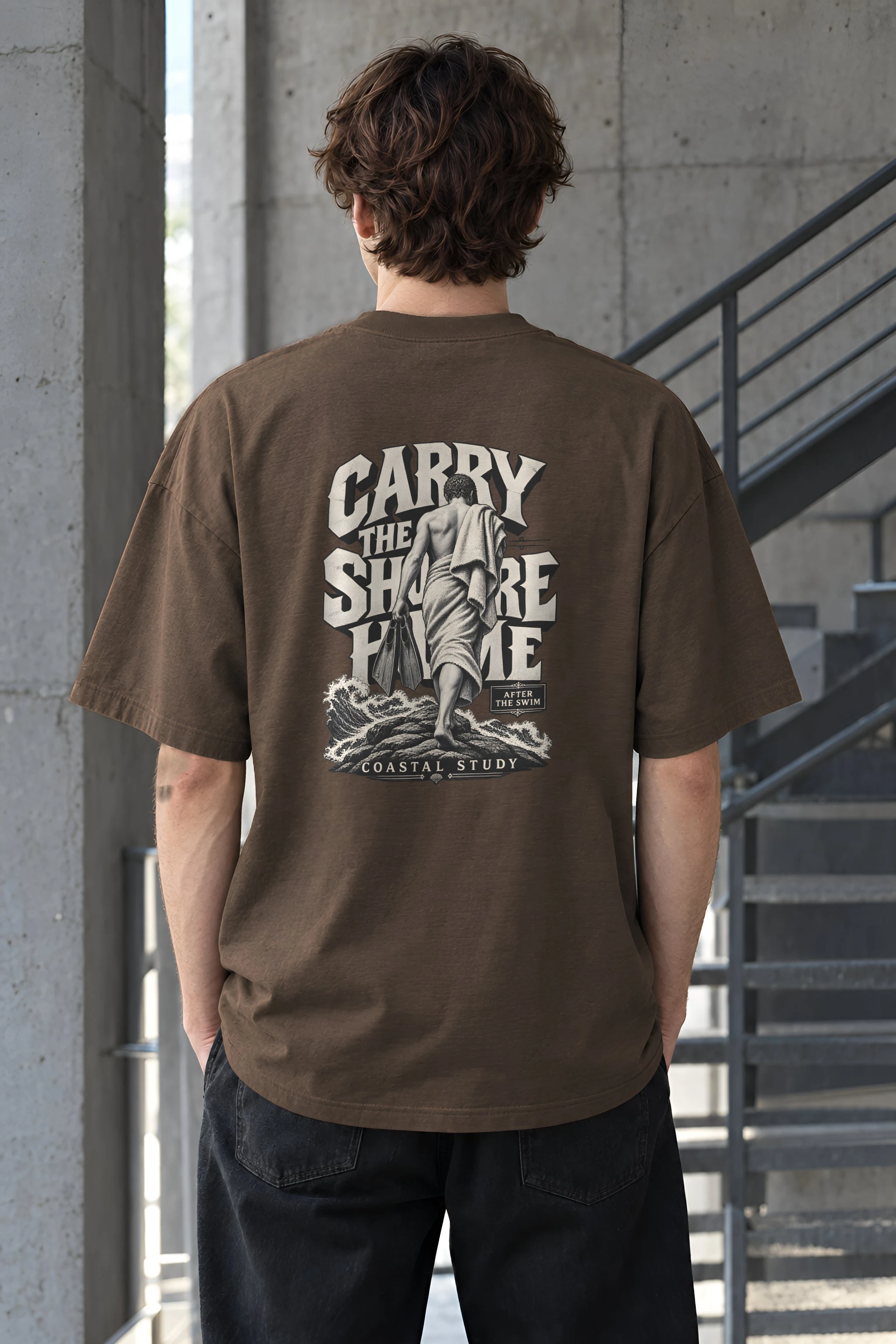 "Carry the Shore Home" Unisex Oversized Heavyweight Crewneck T-Shirt