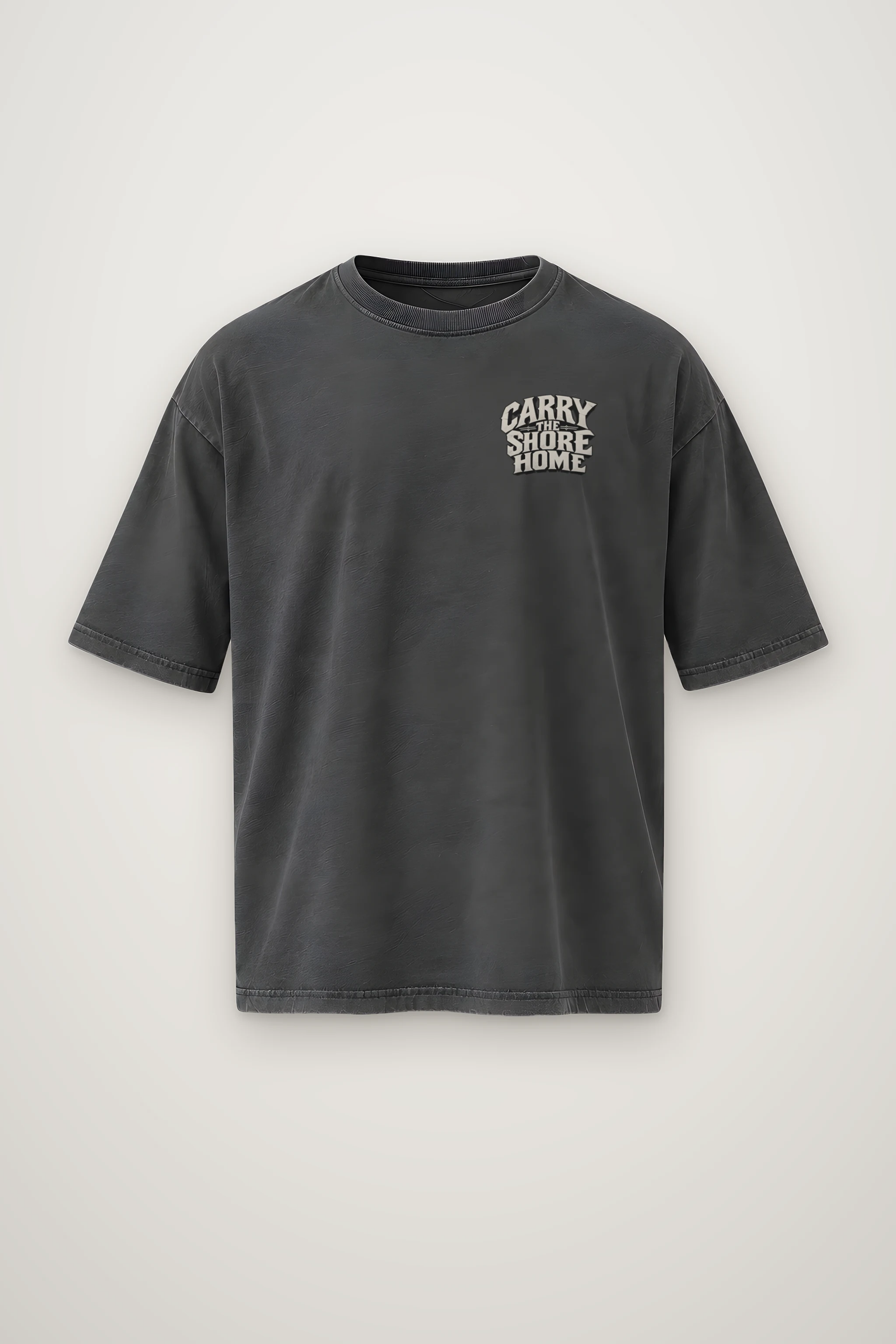 "Carry the Shore Home" Men's Oversized Heavyweight Crewneck T-Shirt