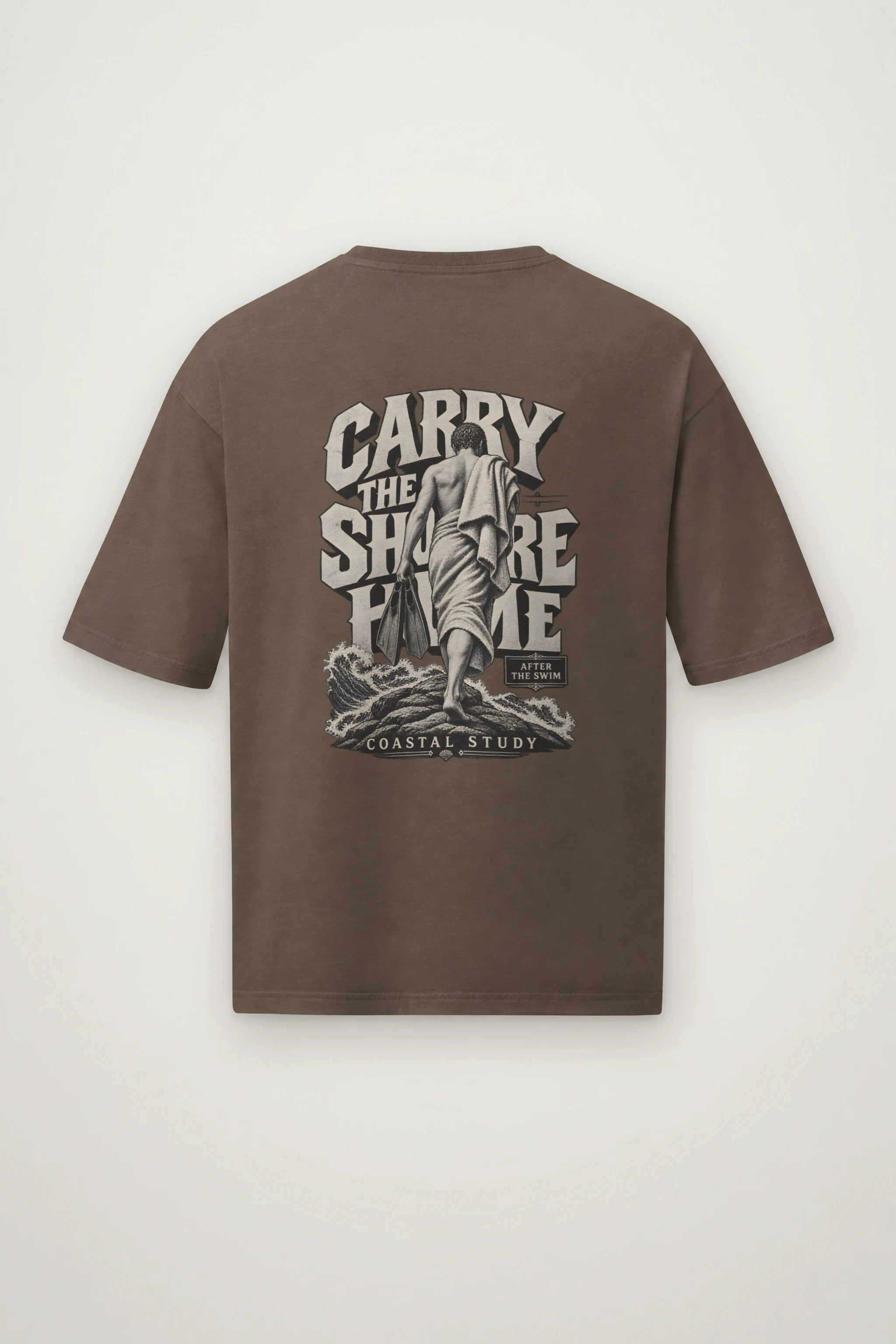 "Carry the Shore Home" Men's Oversized Heavyweight Crewneck T-Shirt