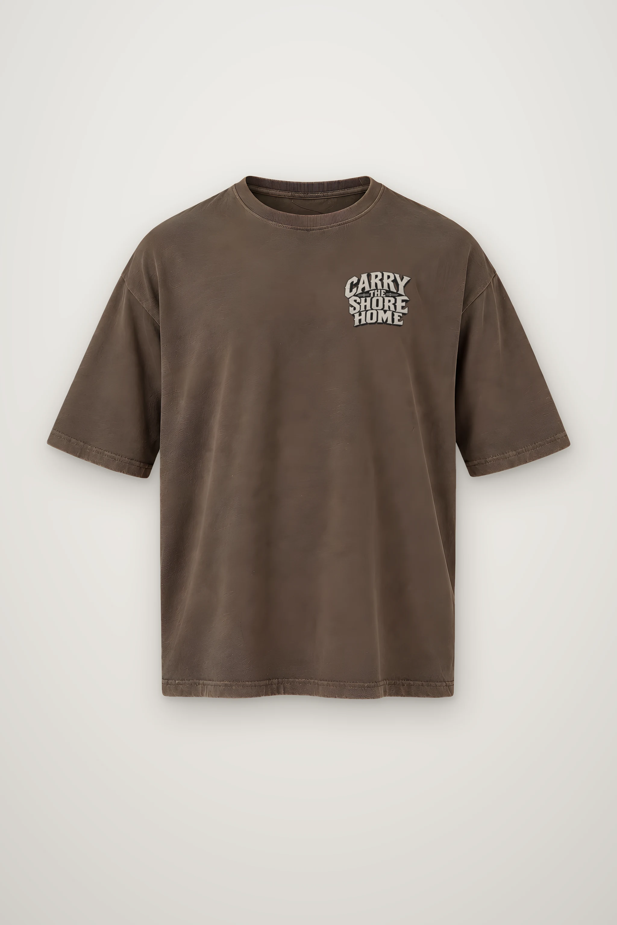 "Carry the Shore Home" Men's Oversized Heavyweight Crewneck T-Shirt