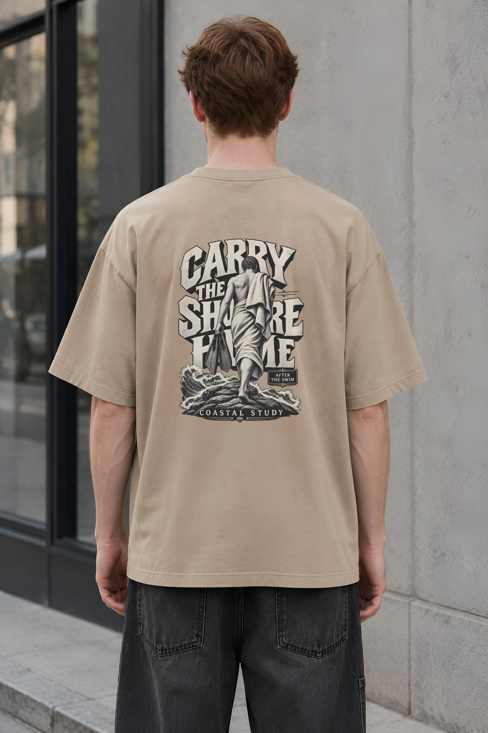 "Carry the Shore Home" Unisex Oversized Heavyweight Crewneck T-Shirt
