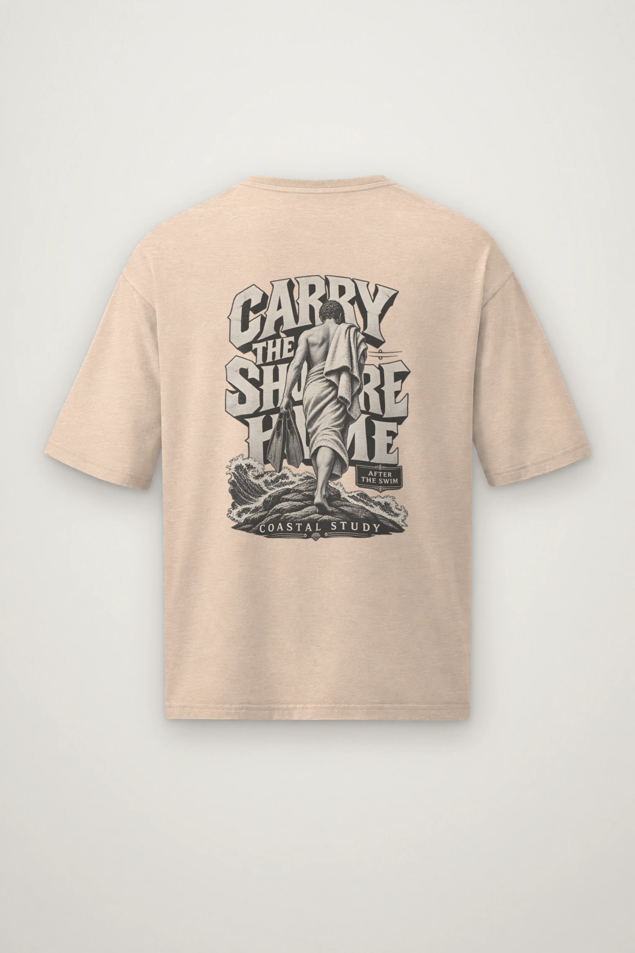 "Carry the Shore Home" Men's Oversized Heavyweight Crewneck T-Shirt
