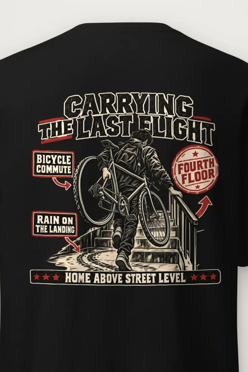 "Carrying the Last Flight" Heavyweight Unisex Crewneck T-shirt - the graphic up close