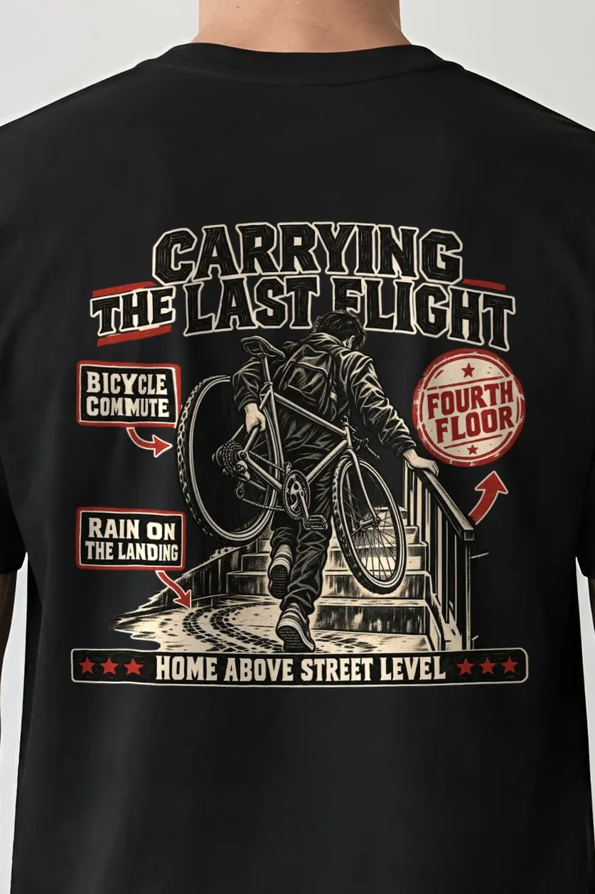 "Carrying the Last Flight" Heavyweight Unisex Crewneck T-shirt - the graphic up close