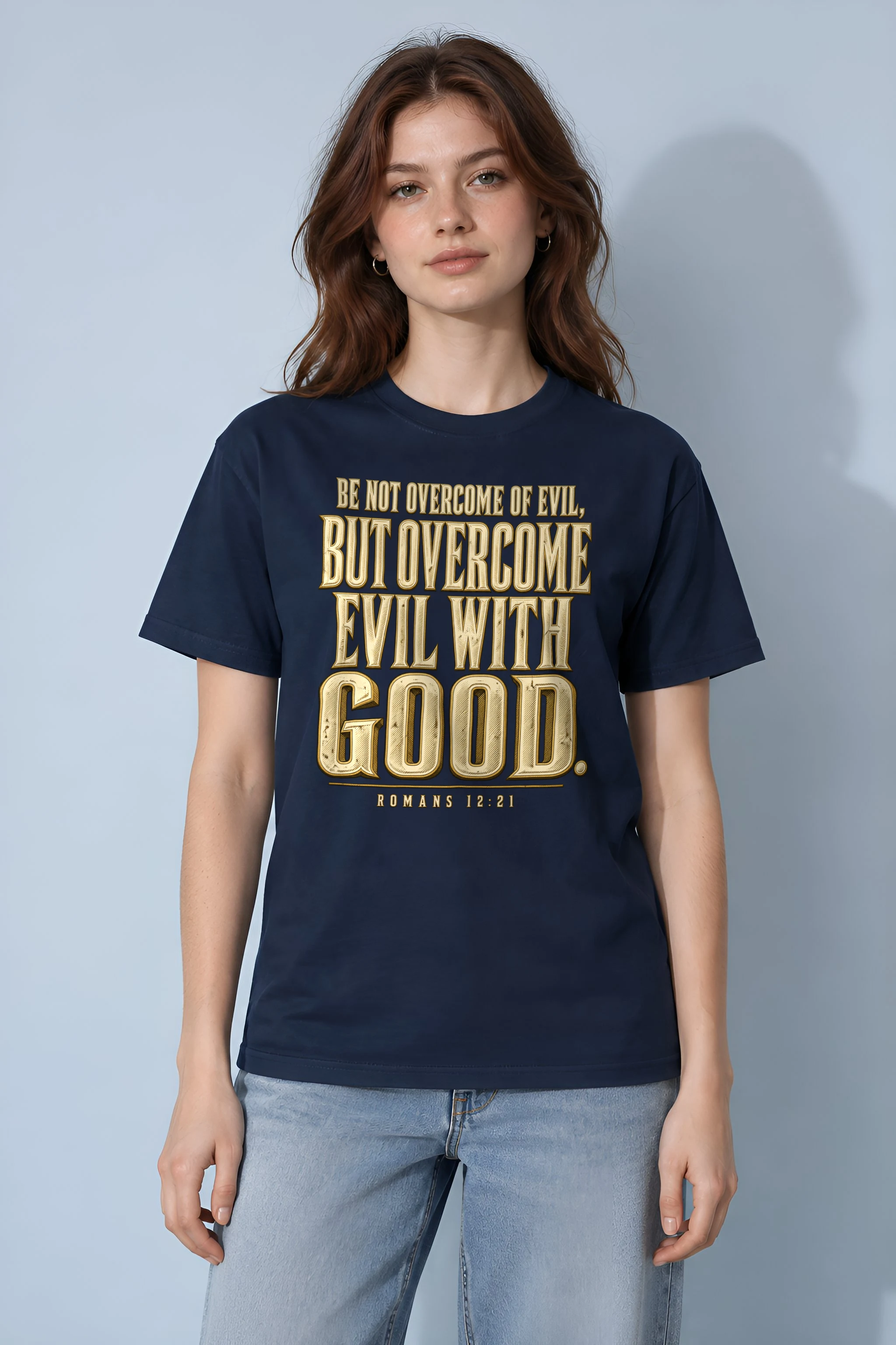 "Carved Goodness Text" Heavyweight Unisex Crewneck T-shirt