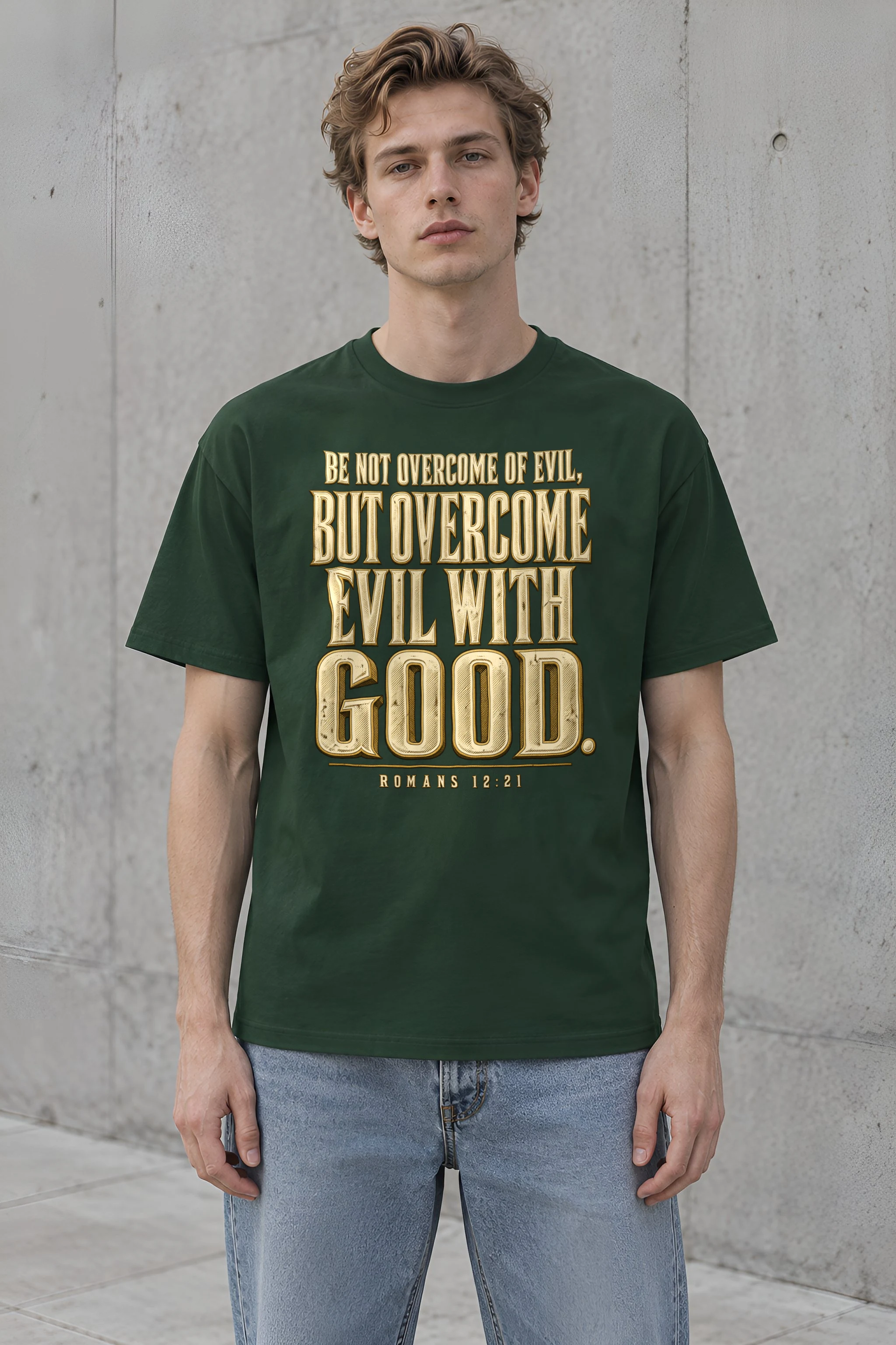 "Carved Goodness Text" Heavyweight Unisex Crewneck T-shirt