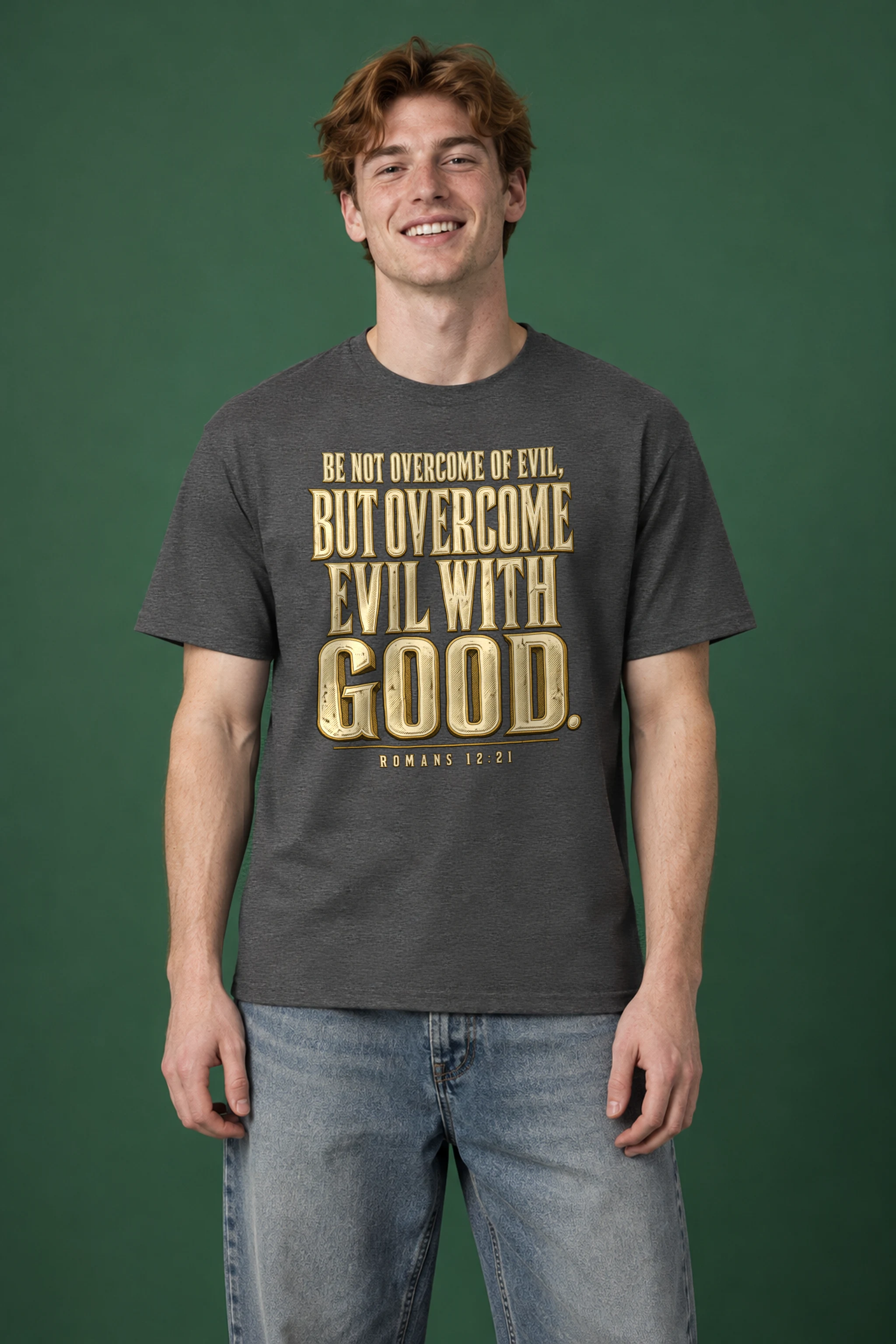 "Carved Goodness Text" Heavyweight Unisex Crewneck T-shirt